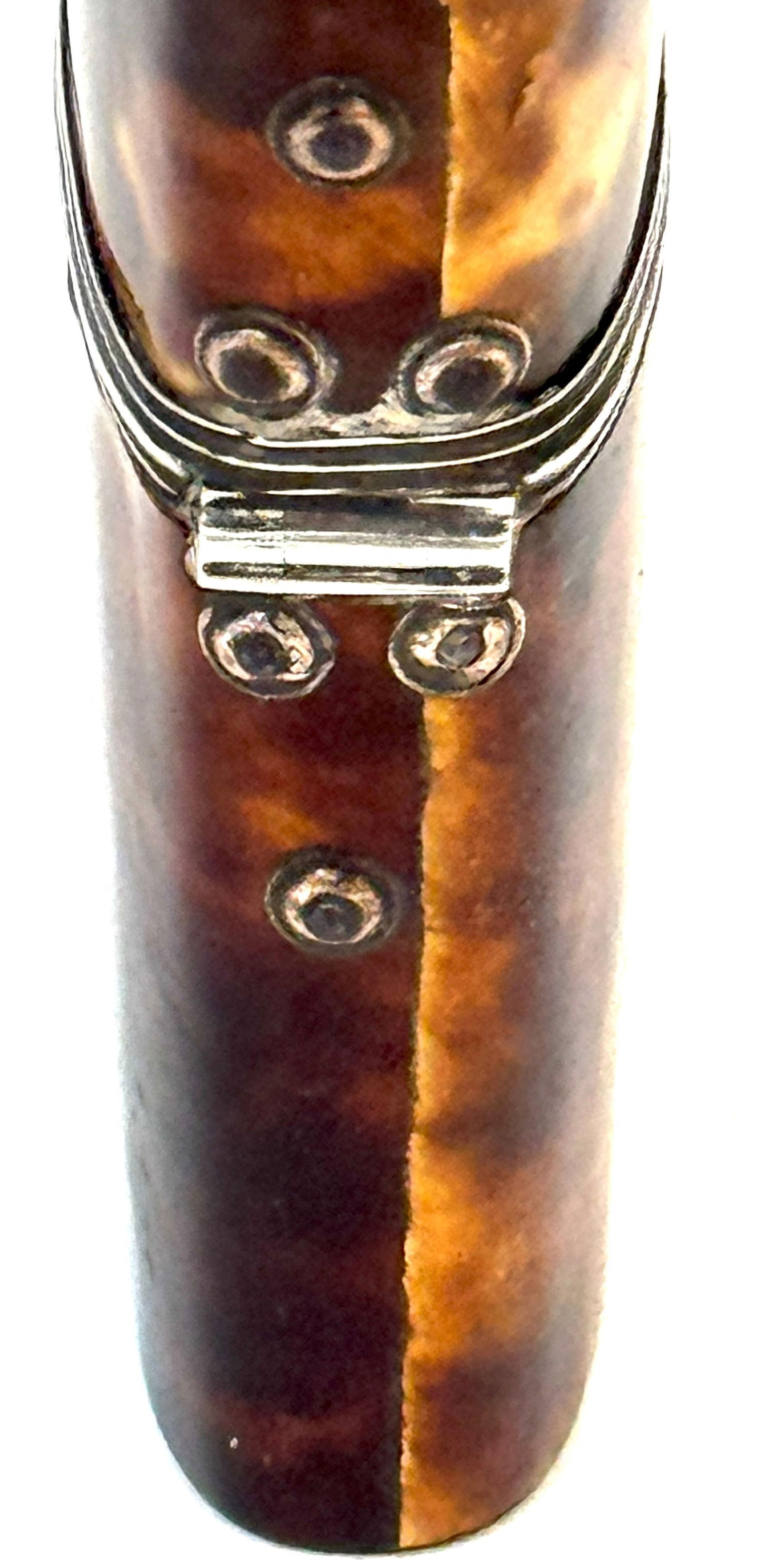 18th Century Tortoiseshell and Silver-Mounted Perfume Etui with Glass Bottle - 4