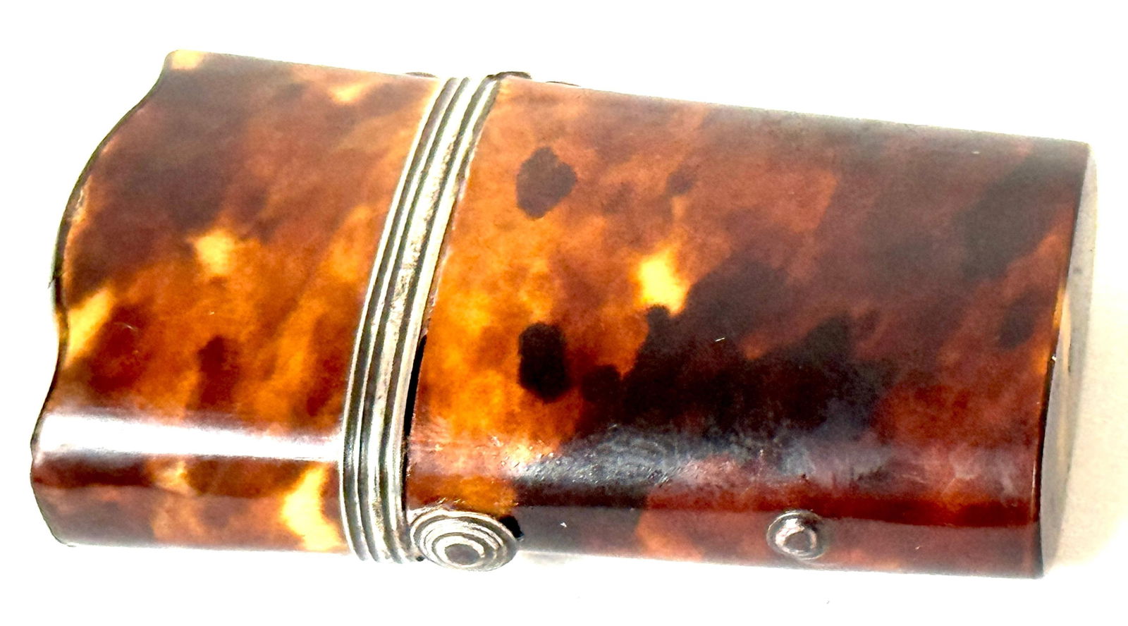 18th Century Tortoiseshell and Silver-Mounted Perfume Etui with Glass Bottle - 8