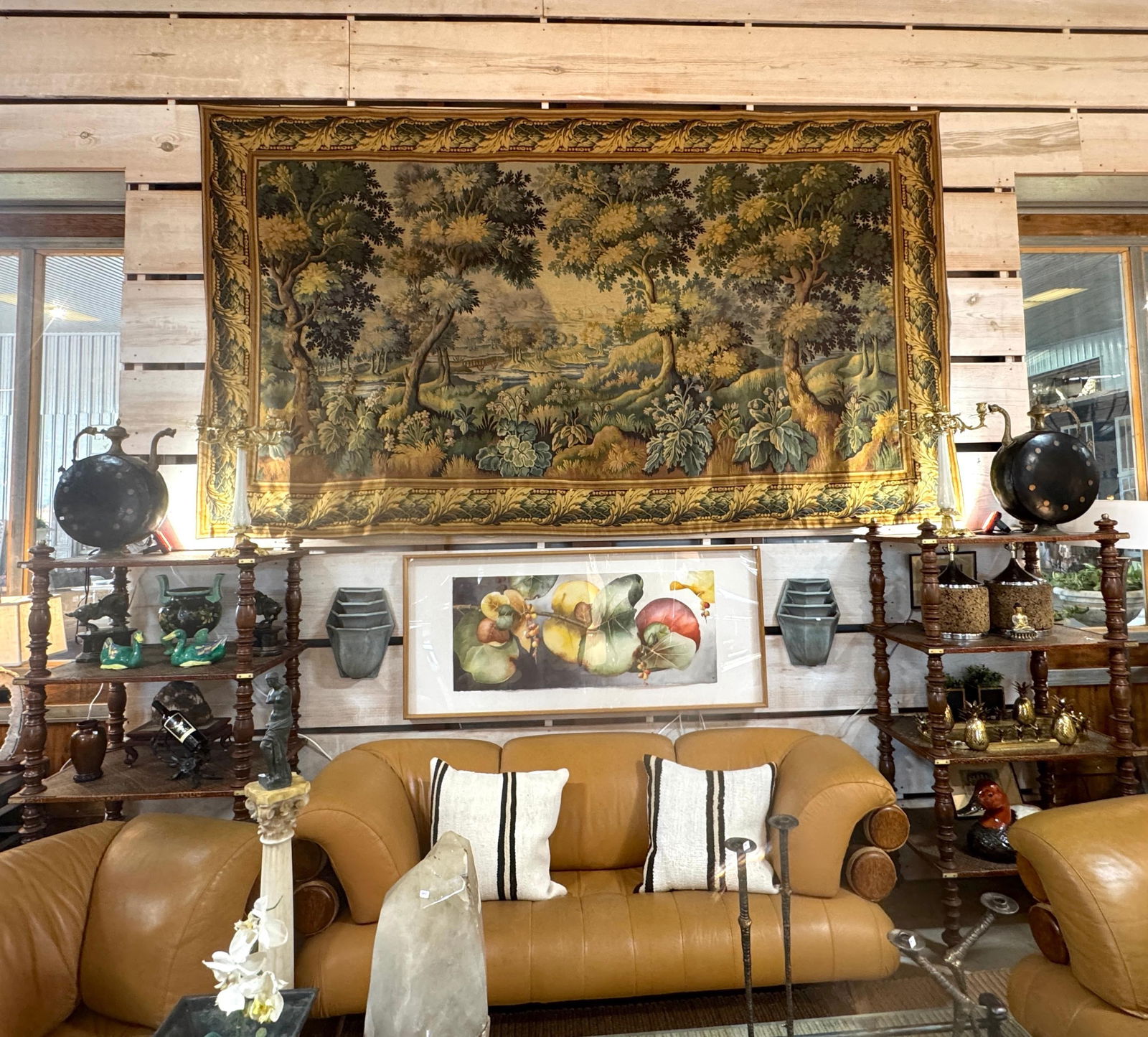 Monumental French Aubusson-Style Verdure Tapestry by Les Tapisseries d'Halluin - 11