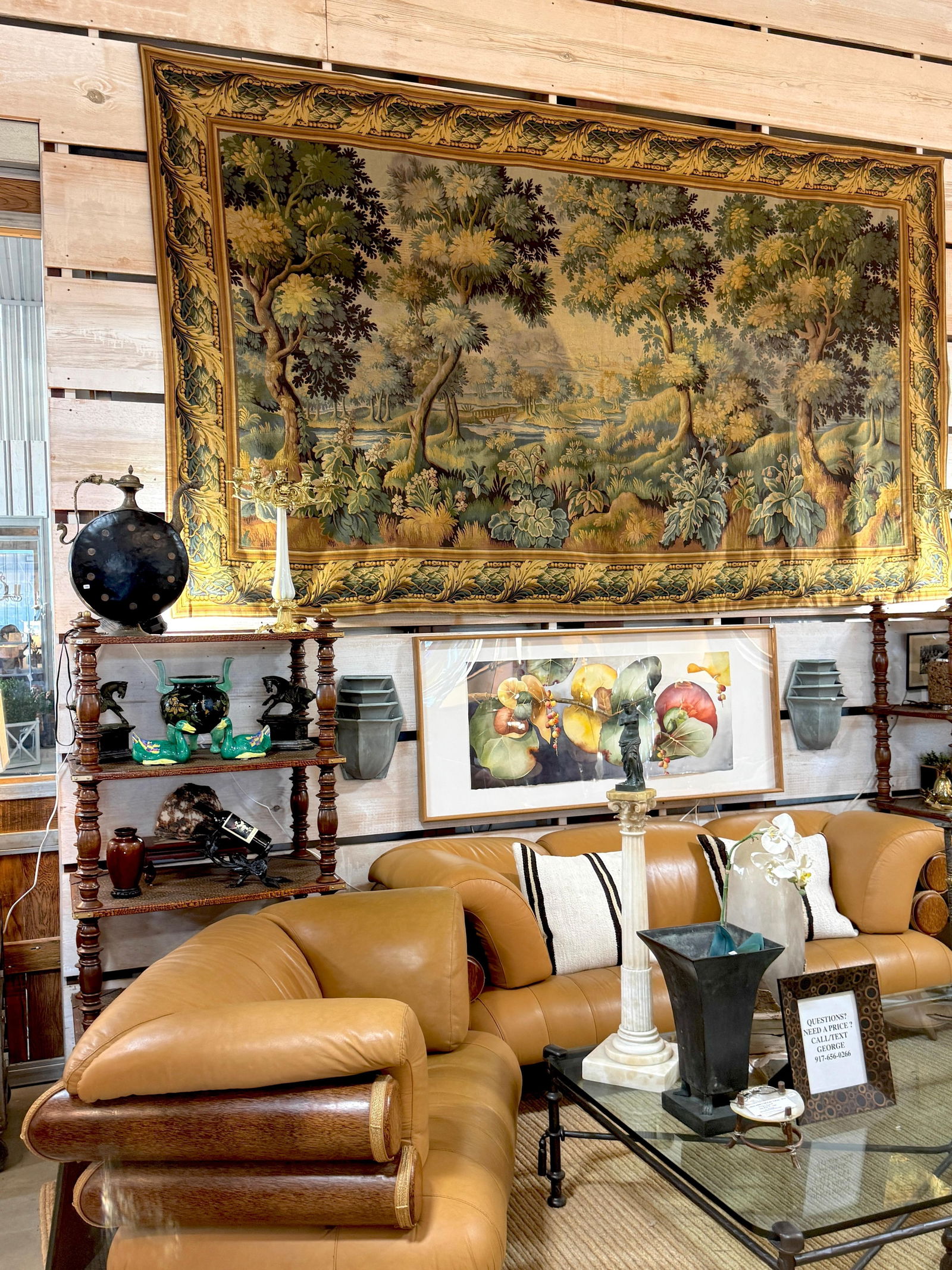 Monumental French Aubusson-Style Verdure Tapestry by Les Tapisseries d'Halluin - 12