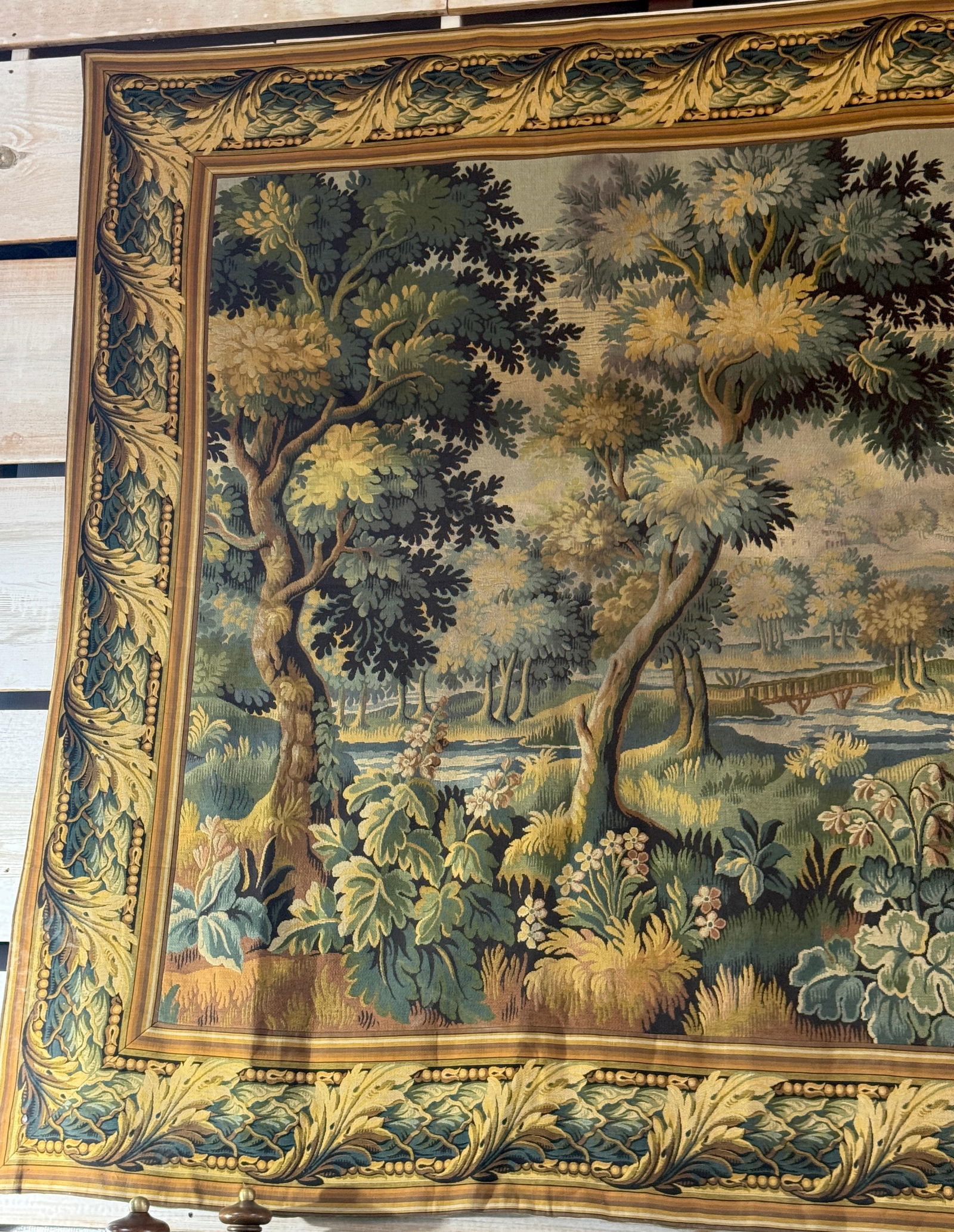Monumental French Aubusson-Style Verdure Tapestry by Les Tapisseries d'Halluin - 13