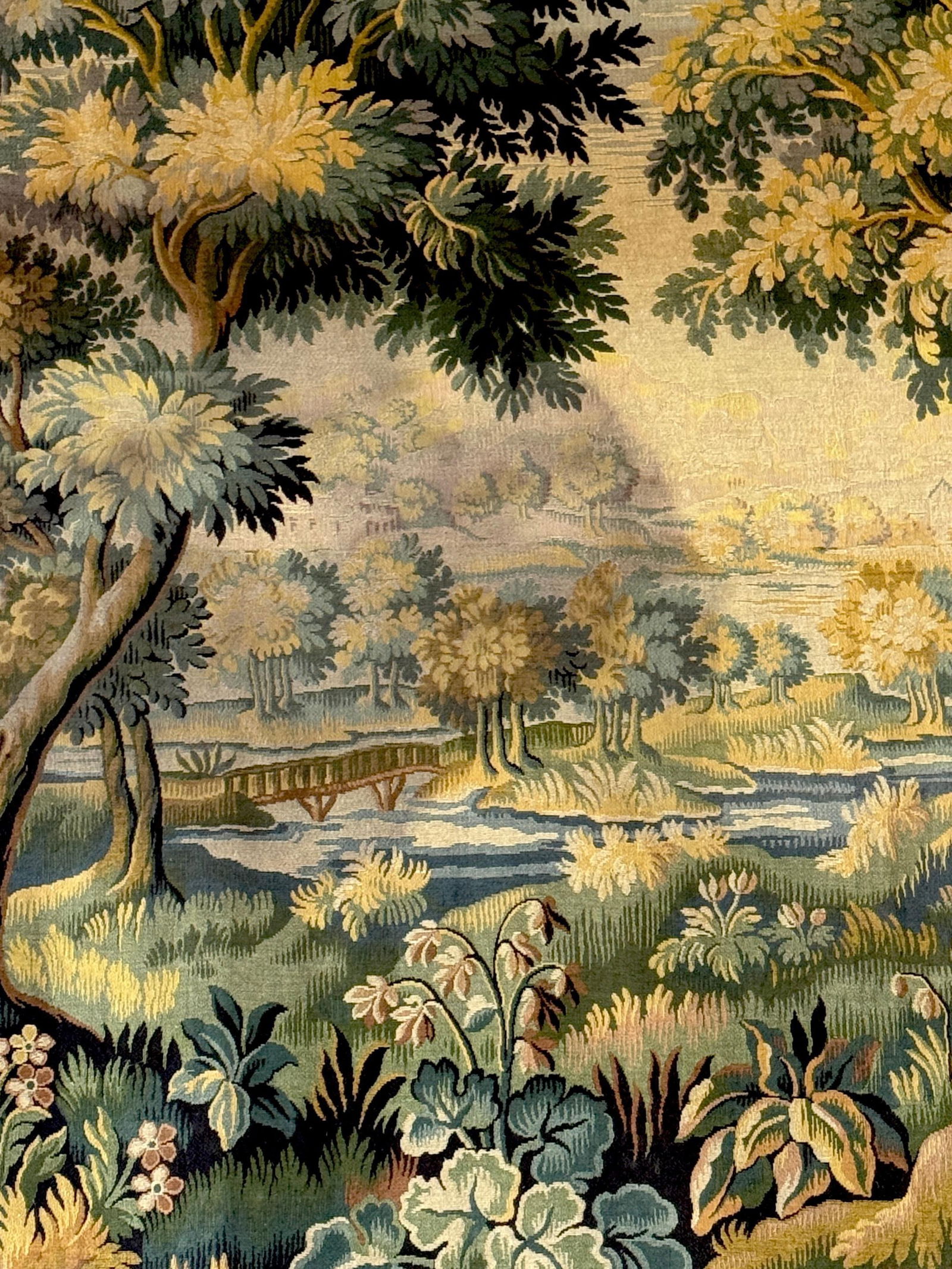 Monumental French Aubusson-Style Verdure Tapestry by Les Tapisseries d'Halluin - 15