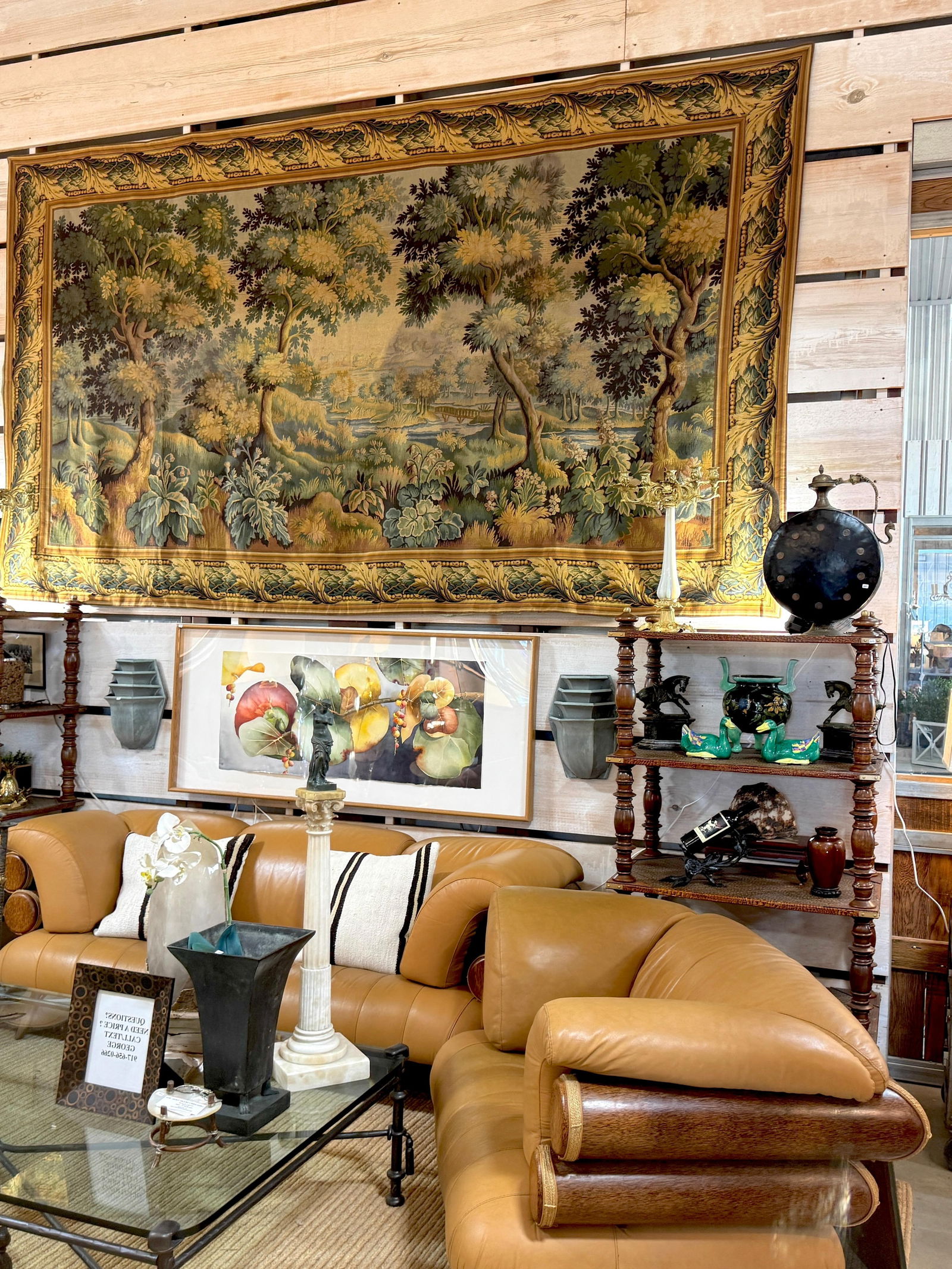 Monumental French Aubusson-Style Verdure Tapestry by Les Tapisseries d'Halluin - 9
