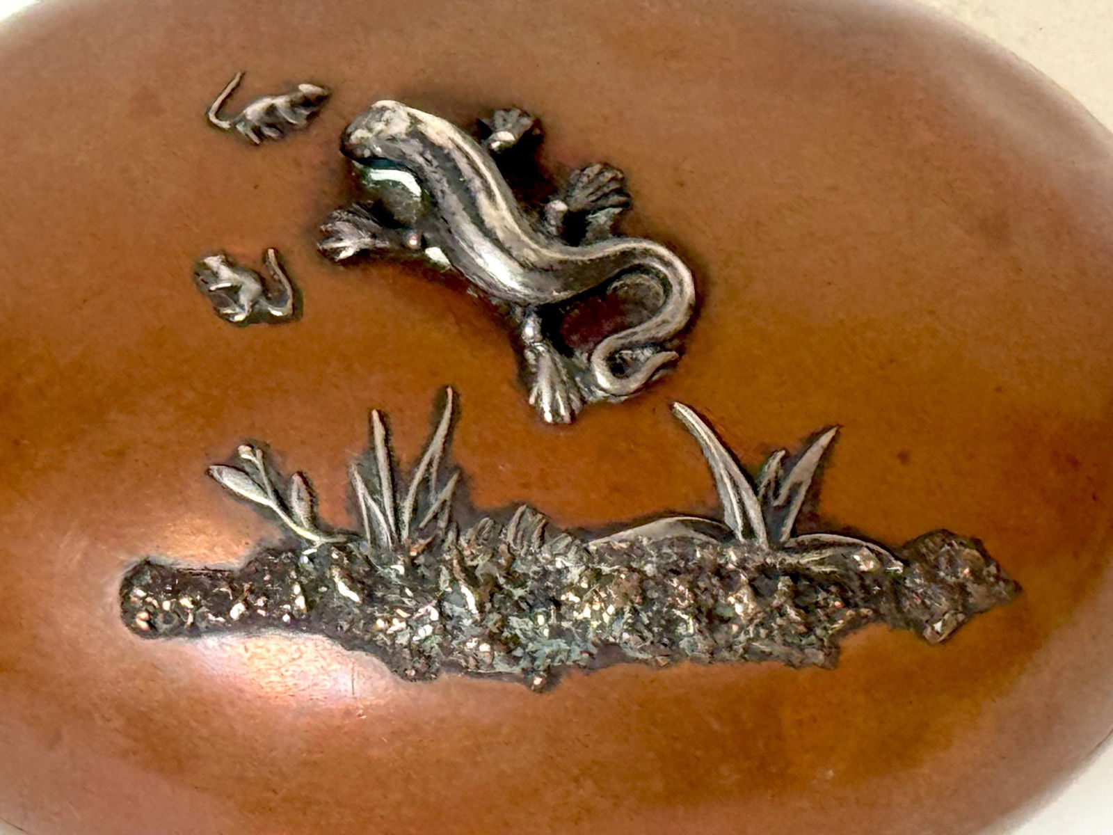 Gorham Aesthetic Movement Sterling Mixed-Metal Box with Lizard and Mice, 1883 - 11