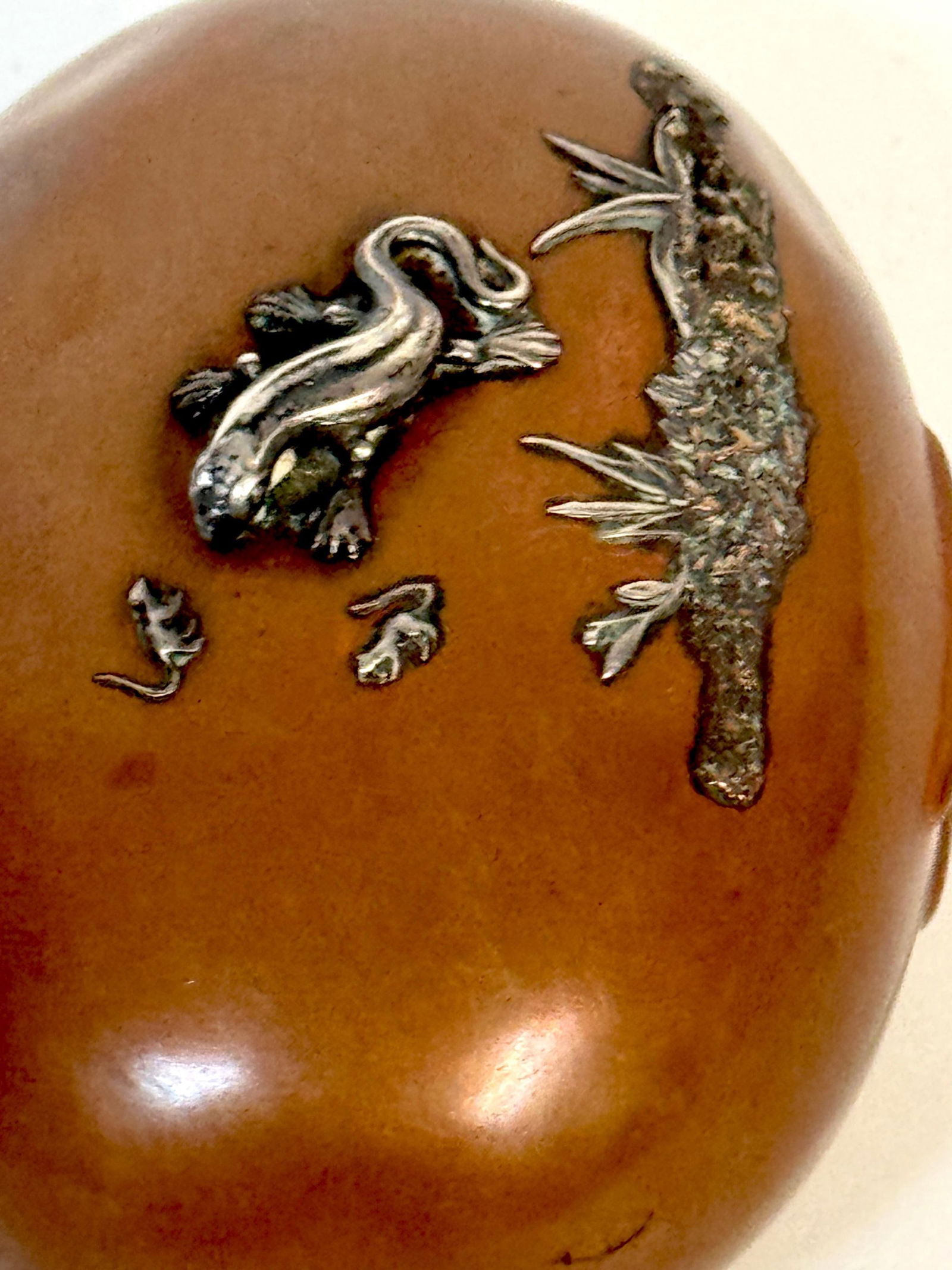 Gorham Aesthetic Movement Sterling Mixed-Metal Box with Lizard and Mice, 1883 - 14