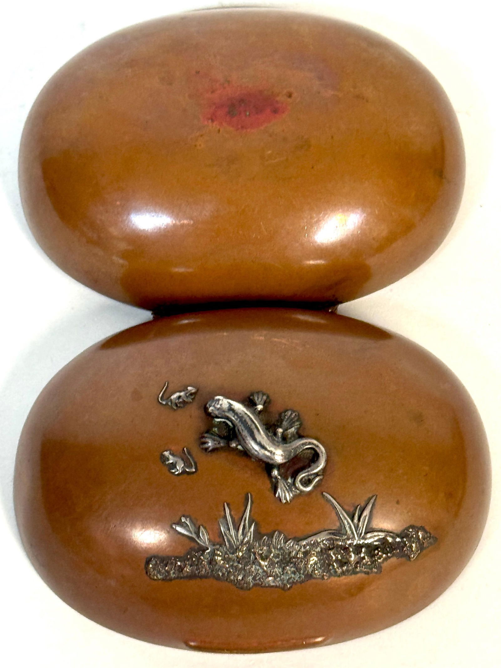 Gorham Aesthetic Movement Sterling Mixed-Metal Box with Lizard and Mice, 1883 - 7