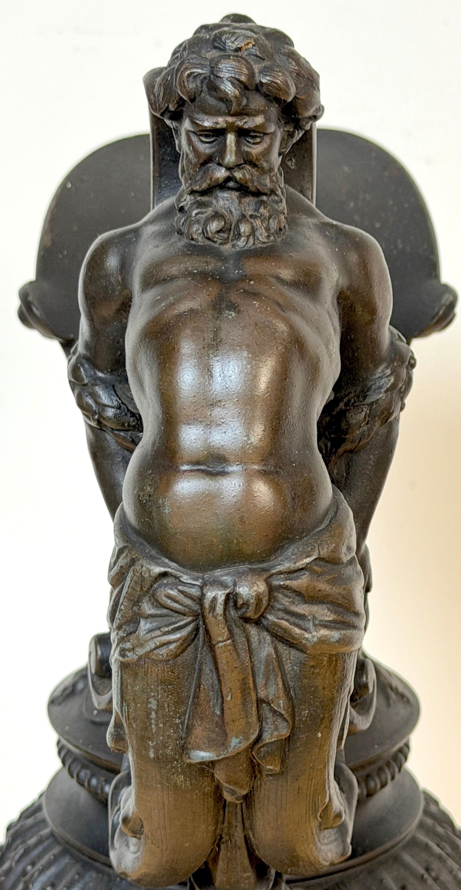 19th Century French Clodion-Style Bronzed Zinc Ewer with Bacchic Caryatid Handle - 5