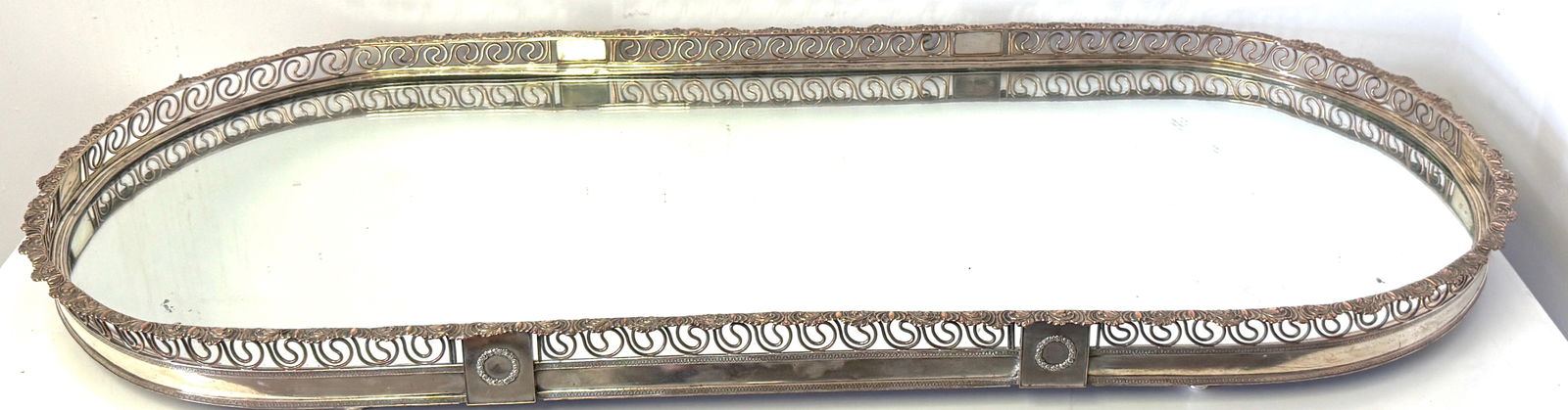 Large Sheffield Plate Mirrored Table Centerpiece / Plateau, Attributed Boulton - 11