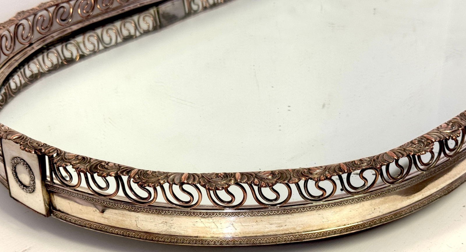 Large Sheffield Plate Mirrored Table Centerpiece / Plateau, Attributed Boulton - 13