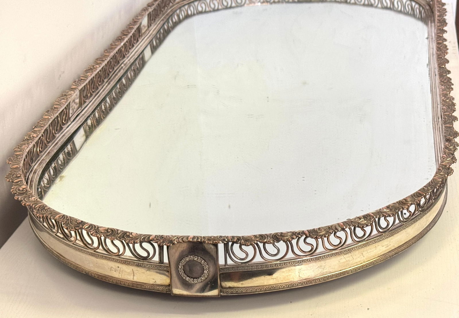 Large Sheffield Plate Mirrored Table Centerpiece / Plateau, Attributed Boulton - 14