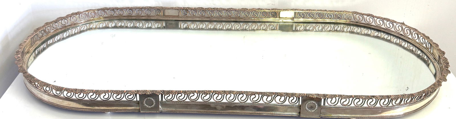 Large Sheffield Plate Mirrored Table Centerpiece / Plateau, Attributed Boulton - 15