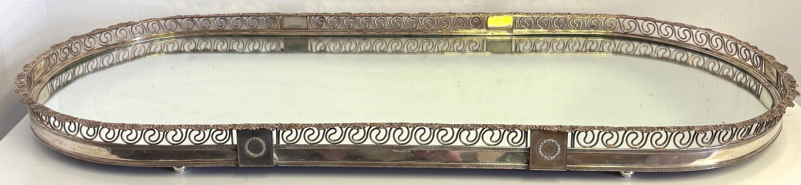 Large Sheffield Plate Mirrored Table Centerpiece / Plateau, Attributed Boulton - 16