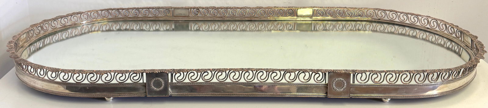 Large Sheffield Plate Mirrored Table Centerpiece / Plateau, Attributed Boulton - 17