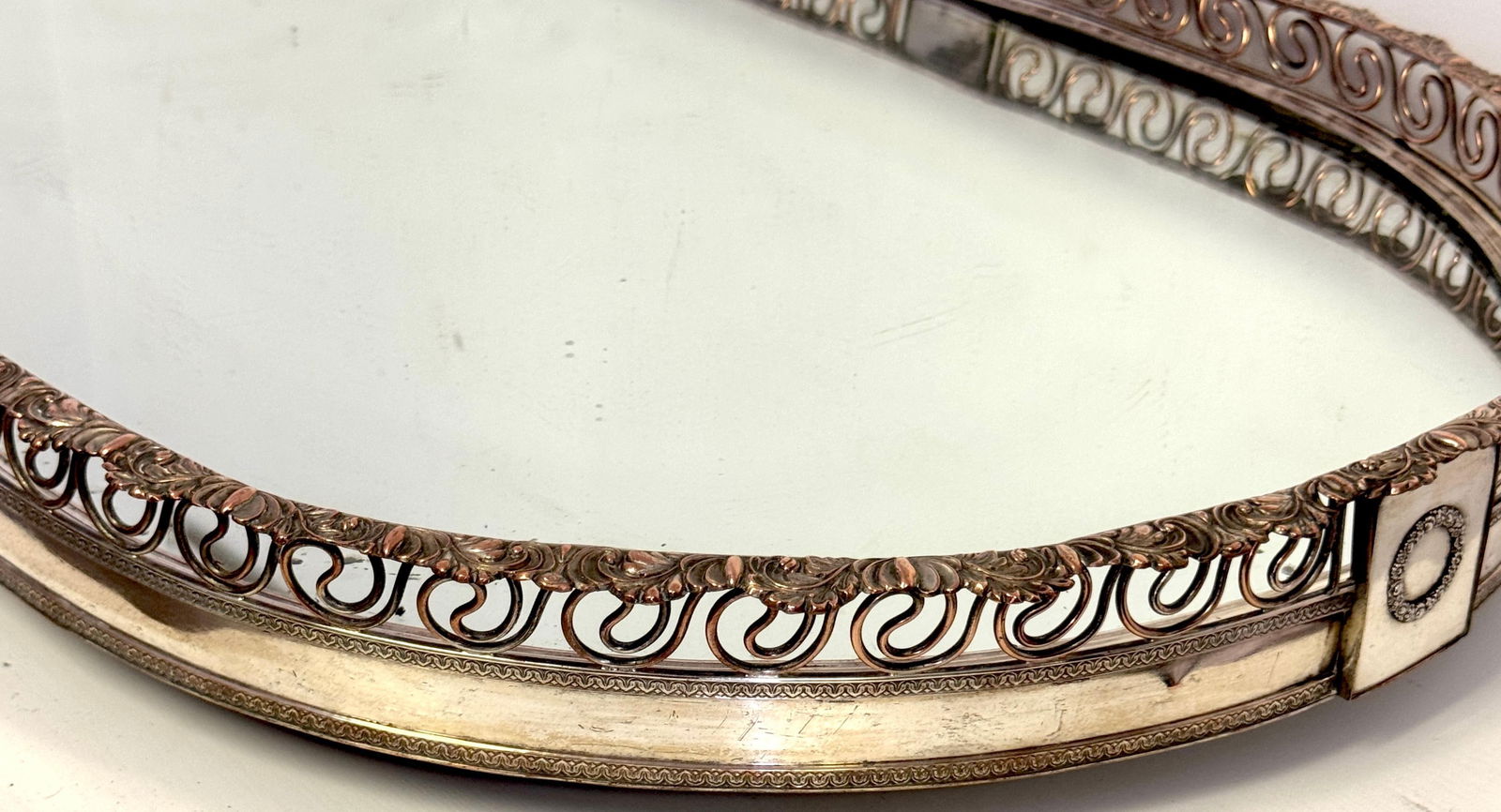 Large Sheffield Plate Mirrored Table Centerpiece / Plateau, Attributed Boulton - 18