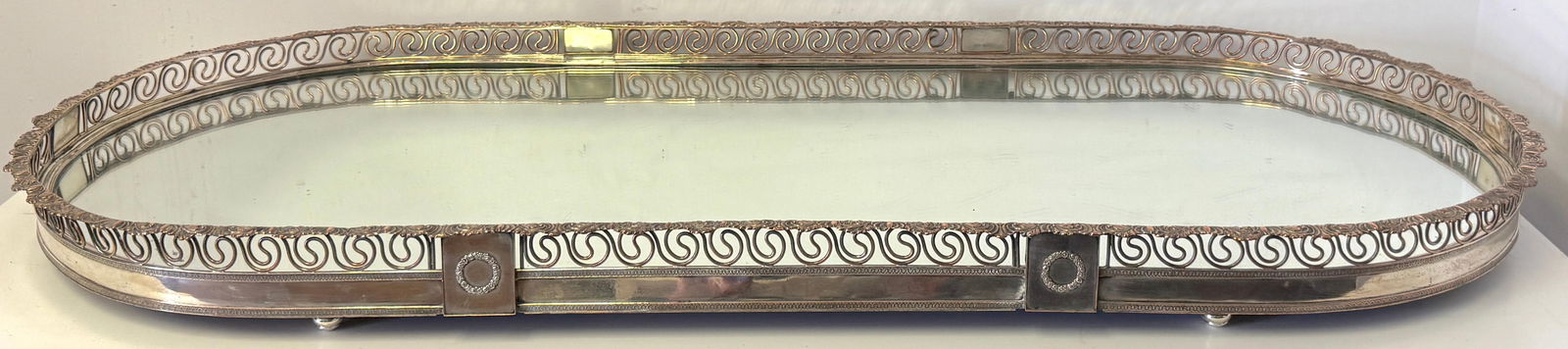 Large Sheffield Plate Mirrored Table Centerpiece / Plateau, Attributed Boulton - 7