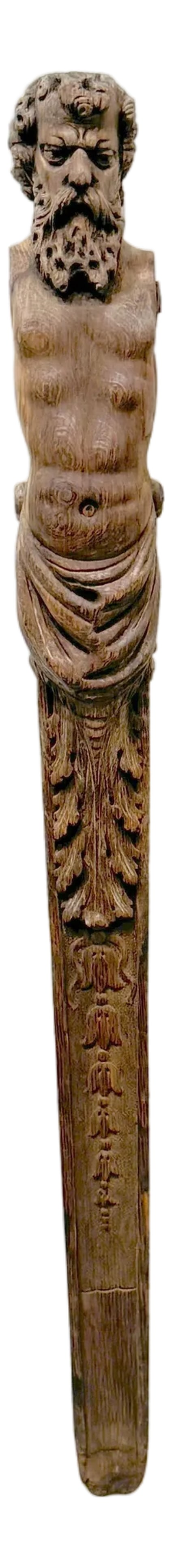 19th Century European Hercules Herm Architectural Carving: 19th Century European Hercules Herm Architectural Carving Hand-carved wood, 42" high × 4" wide × 3.5" deep A finely carved wood architectural fragment in the form of a Herm of Hercules,