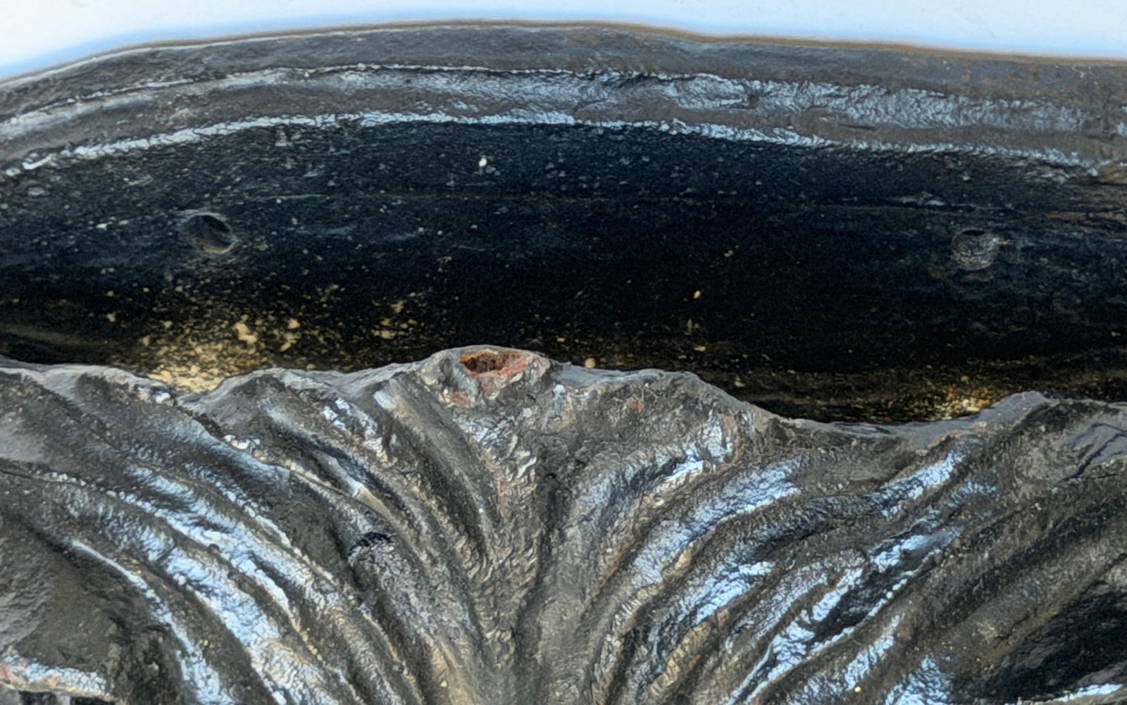 Large 19th C. American Cast-Iron Lion Shield Medallion, Architectural Ornament - 7