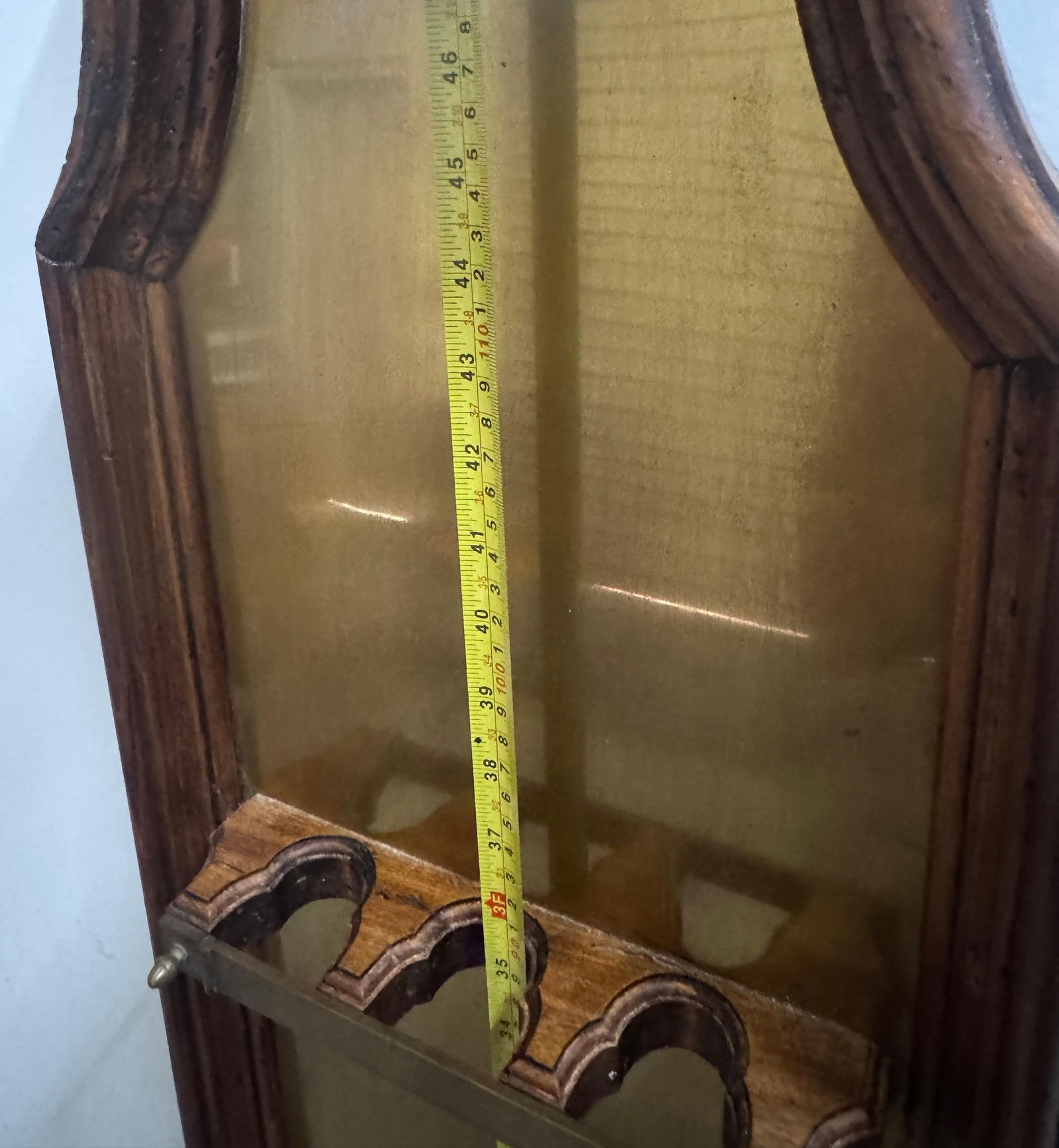 Italian Rustic Neoclassical Hanging Rifle Cabinet Fruitwood and Brass, C. 1950s - 6