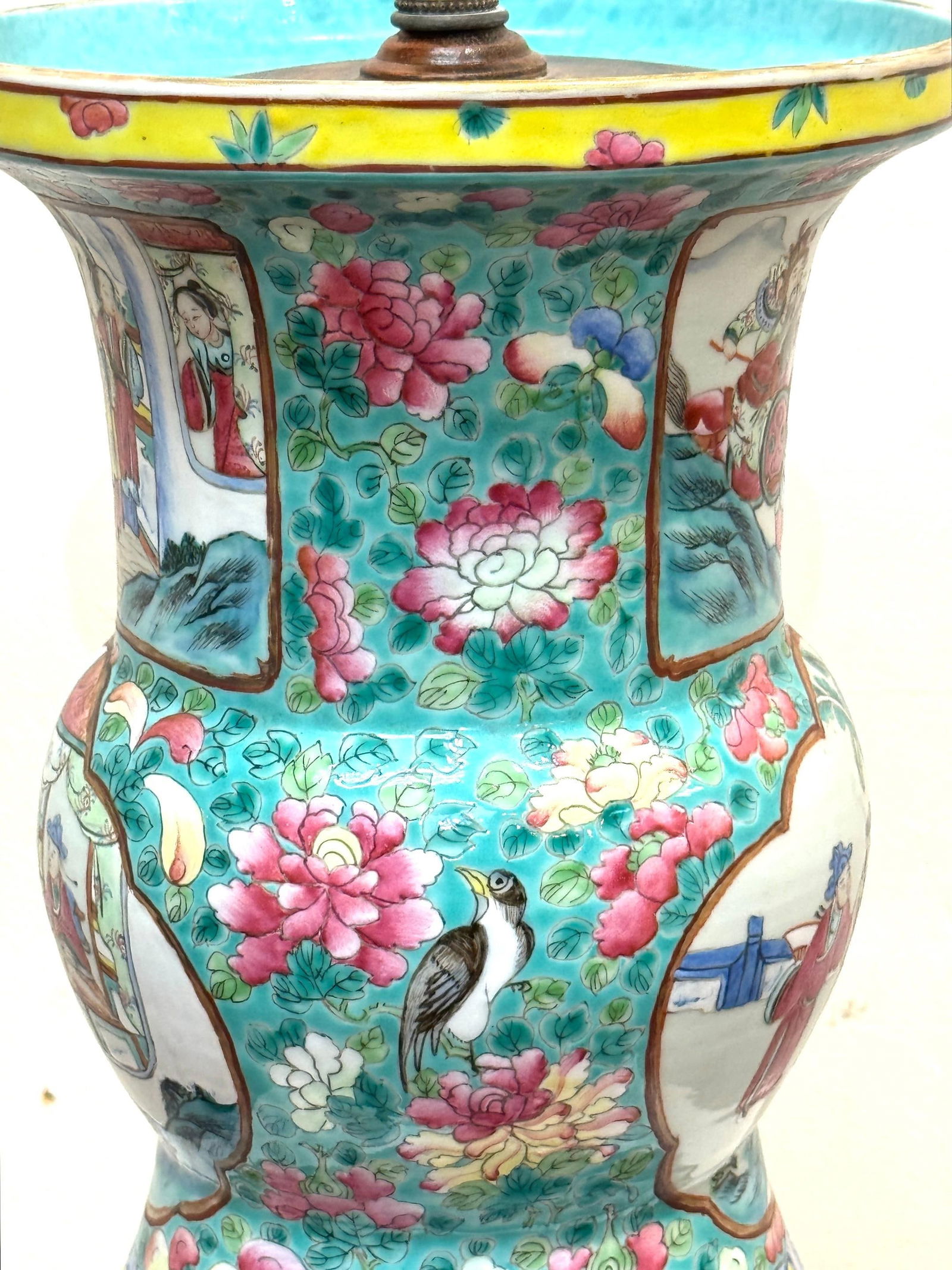 Early 19th Century Chinese Export Famille Rose (Fencai) Gu-Form, Now as a Lamp - 15