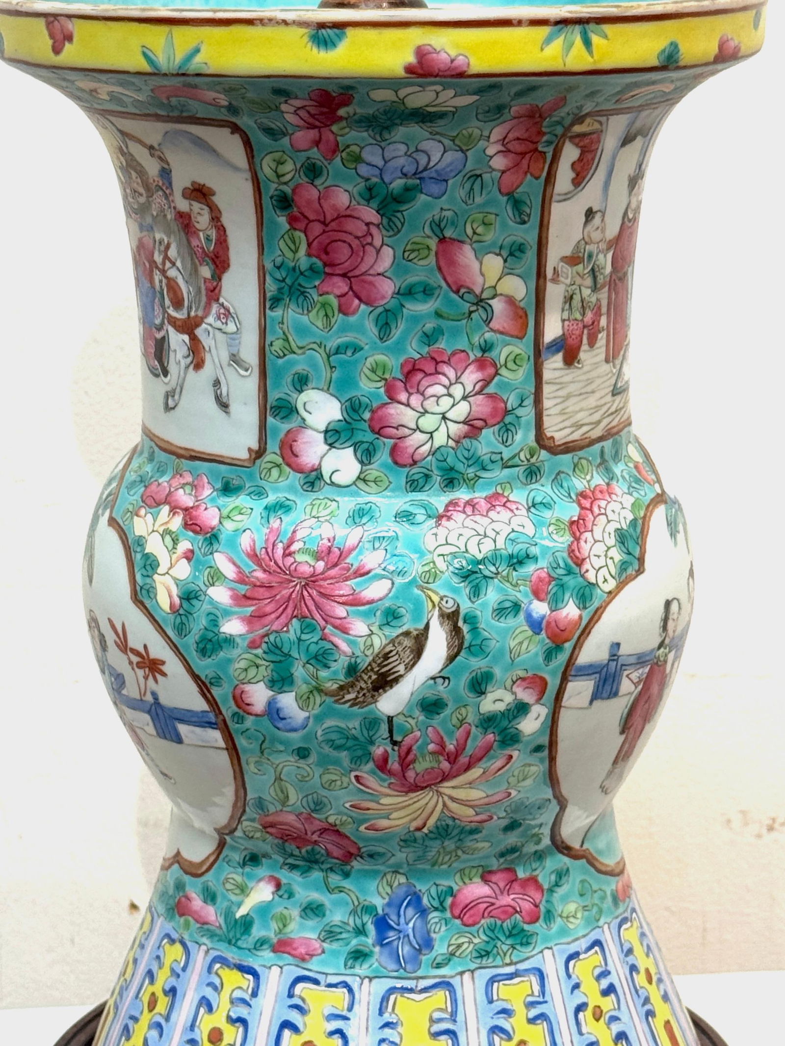 Early 19th Century Chinese Export Famille Rose (Fencai) Gu-Form, Now as a Lamp - 8