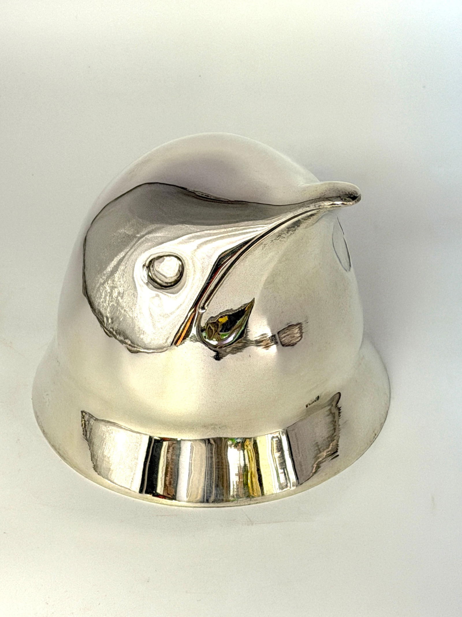 Large Italian Modern Sterling Silver & Crystal Penguin Ice Bucket, 16" High - 18