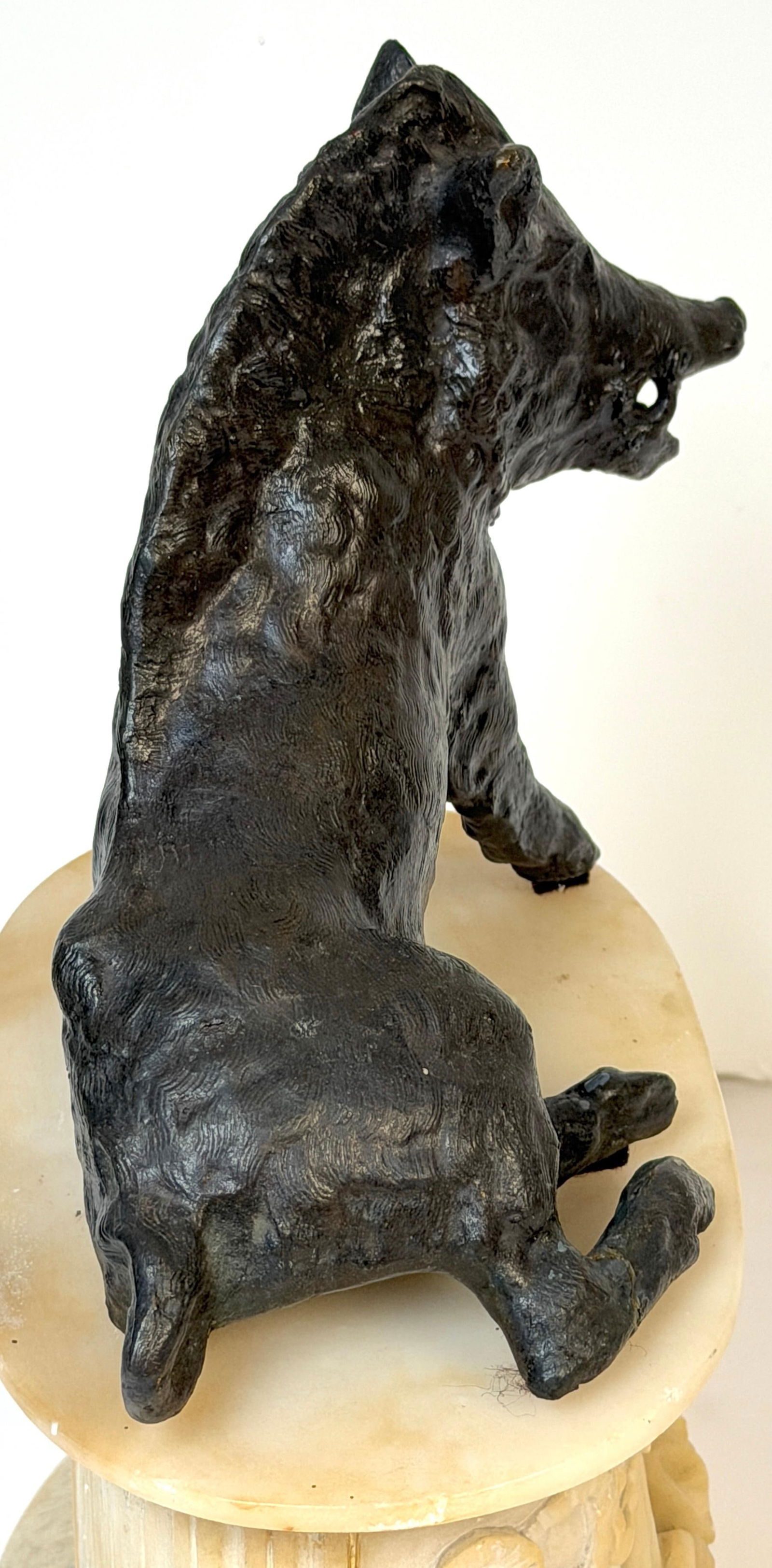 Grand Tour Bronze Reduction Il Porcellino "Borghese Boar" Carved Alabaster Base - 16
