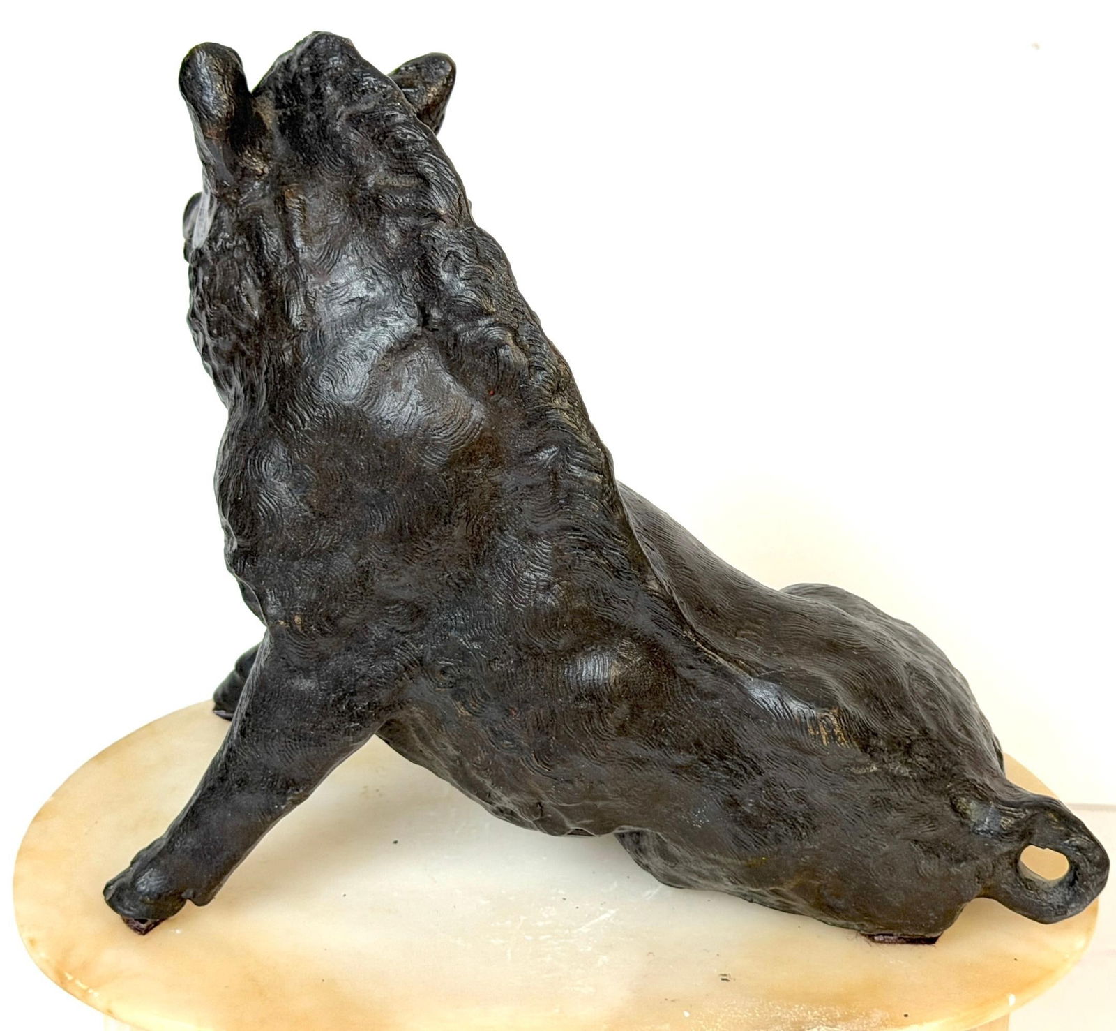 Grand Tour Bronze Reduction Il Porcellino "Borghese Boar" Carved Alabaster Base - 18
