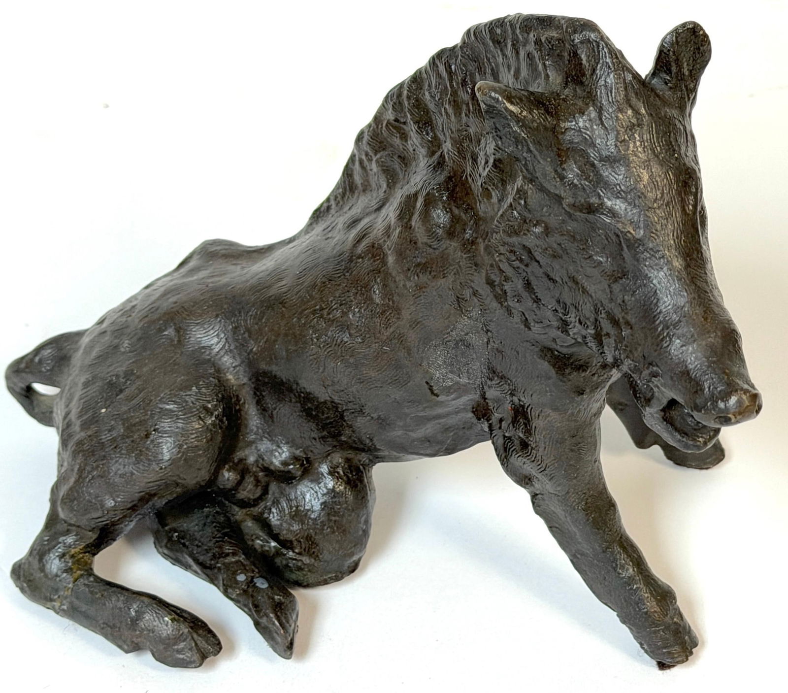 Grand Tour Bronze Reduction Il Porcellino "Borghese Boar" Carved Alabaster Base - 7