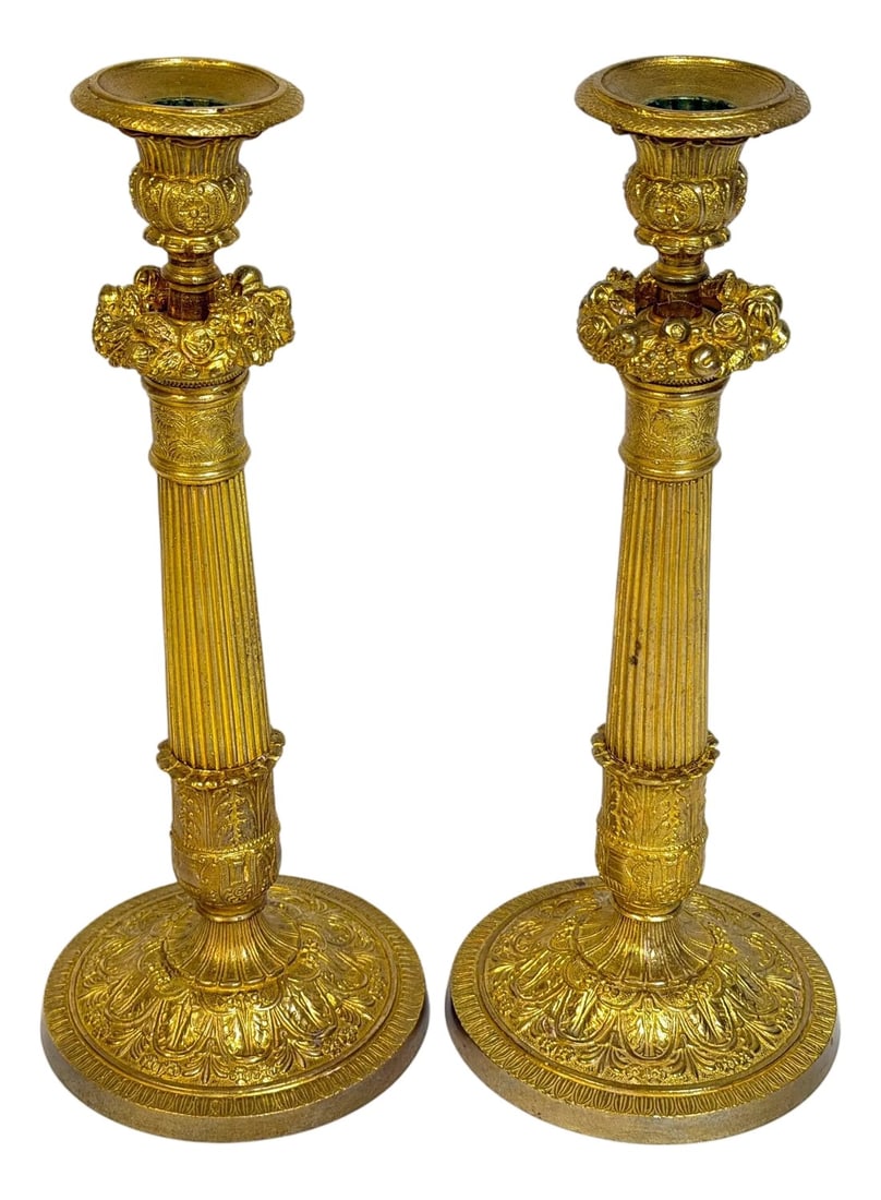 Pair Charles X Ormolu Candlesticks, France, Atrib. Pierre-FranÃ§ois Feuchère (1 of 18)