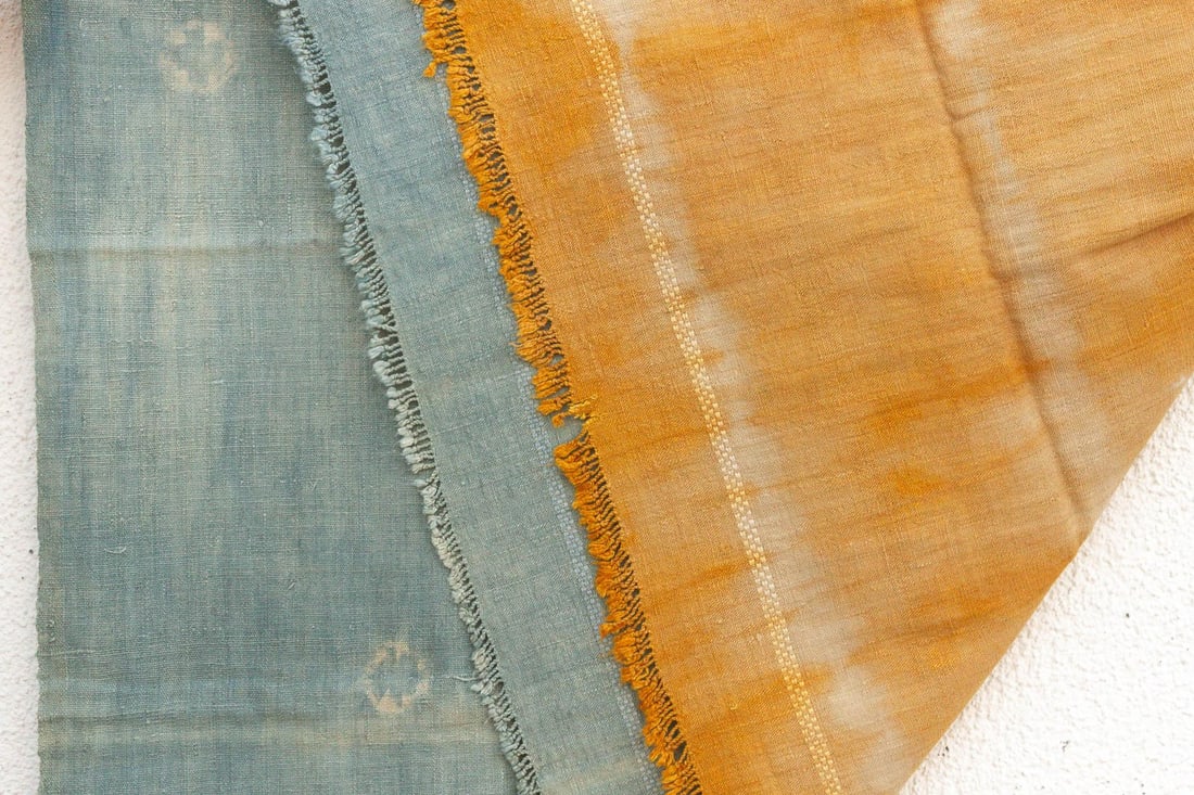 Organic Peace Silk Throw, Indigo Horizon - 4