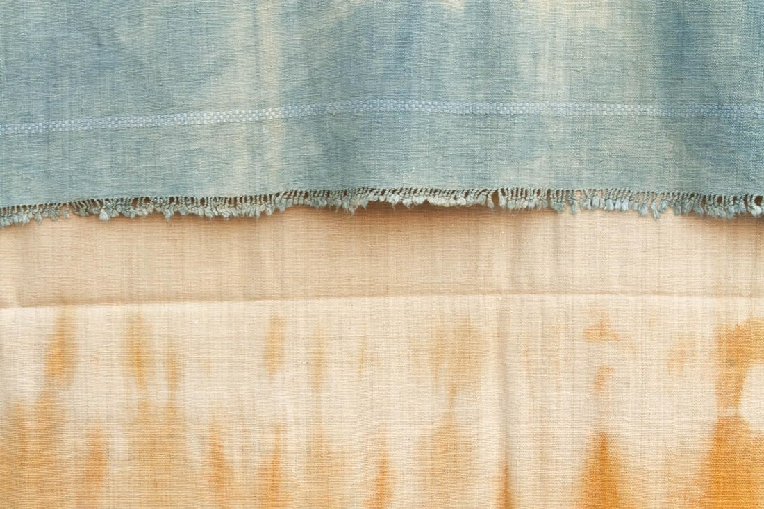 Organic Peace Silk Throw, Indigo Horizon - 5