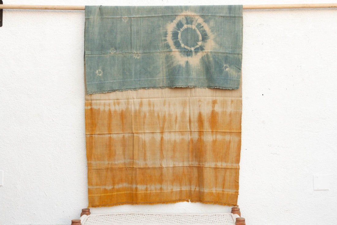 Organic Peace Silk Throw, Indigo Horizon - 7