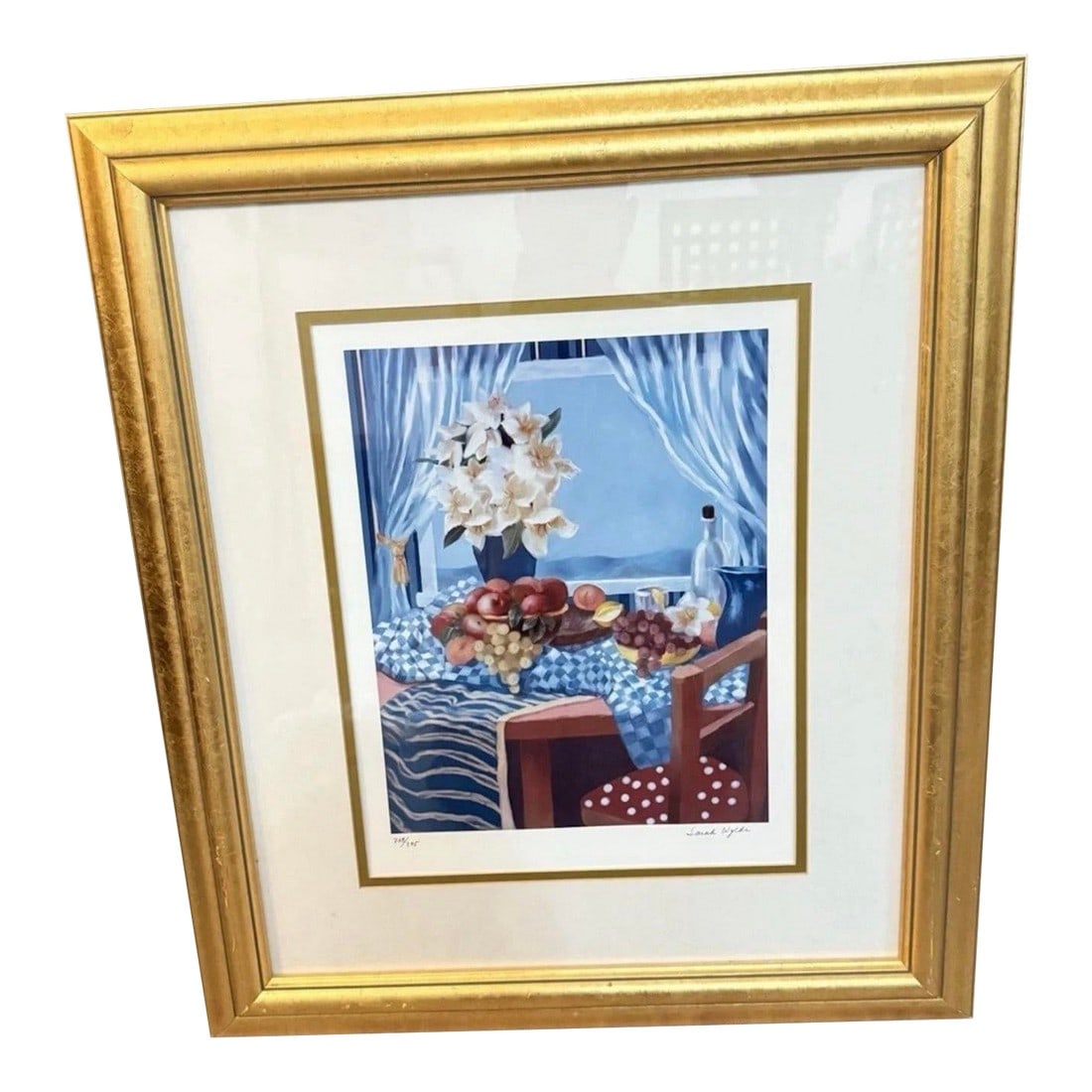 Vintage Sarah Wylde Lithograph Signed Framed Numbered 268/295 With Coa: Vintage Sarah Wylde Lithograph Signed Framed Numbered 268/295 With COA 25.5x22 Excellent condition lightly used Beautifully framed, no damages to frame and matted Signed and numbered The