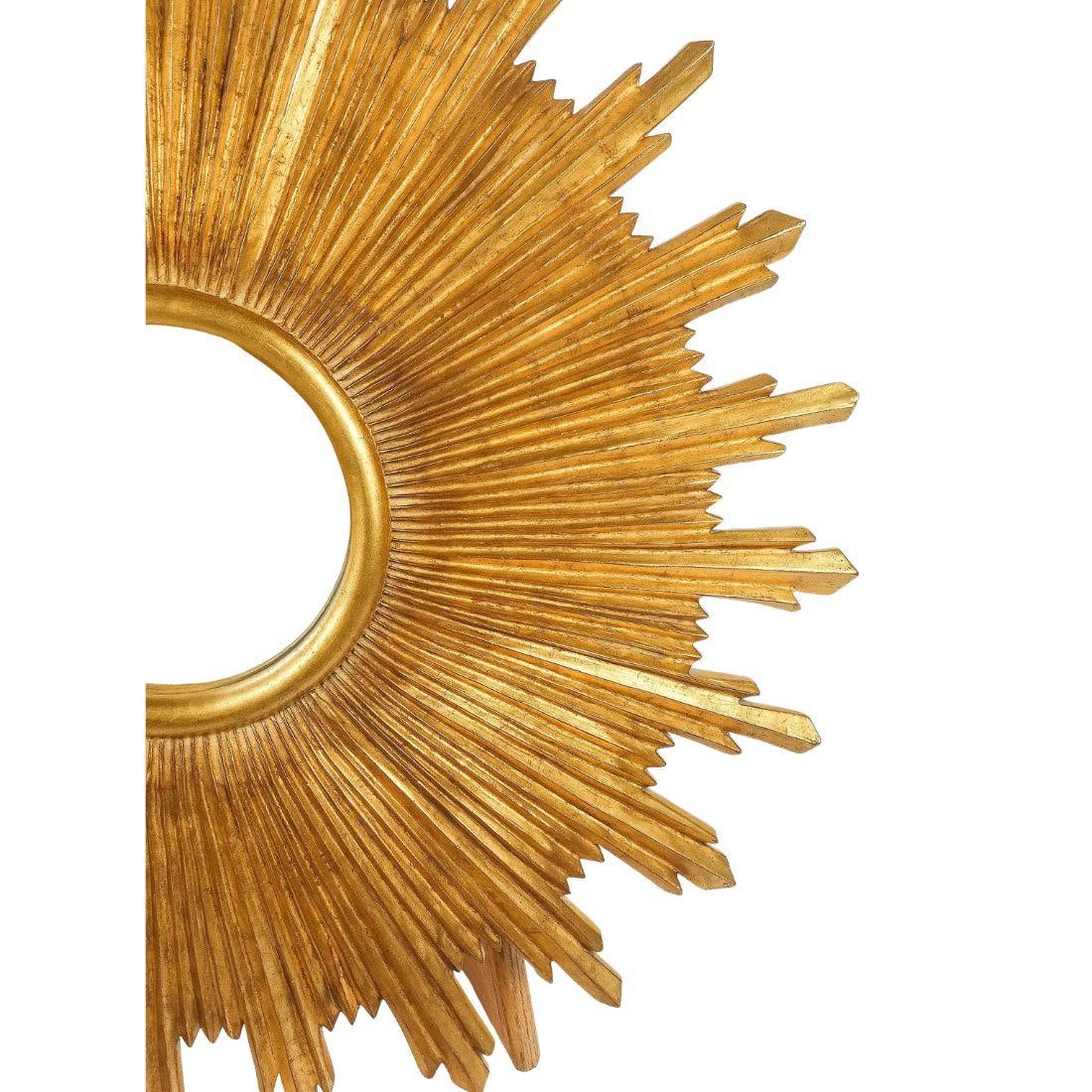 Gilt Starburst Mirror With Convex Center - 4