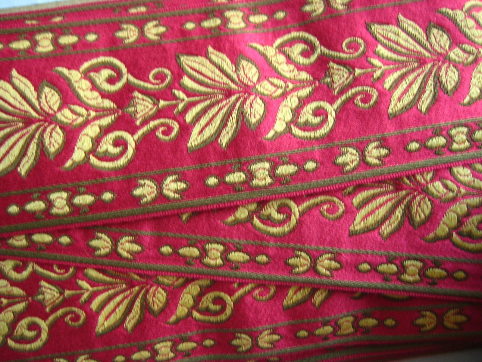 French Lyon Silk Napoleon III Style 27 Yard Trim Roll - 3