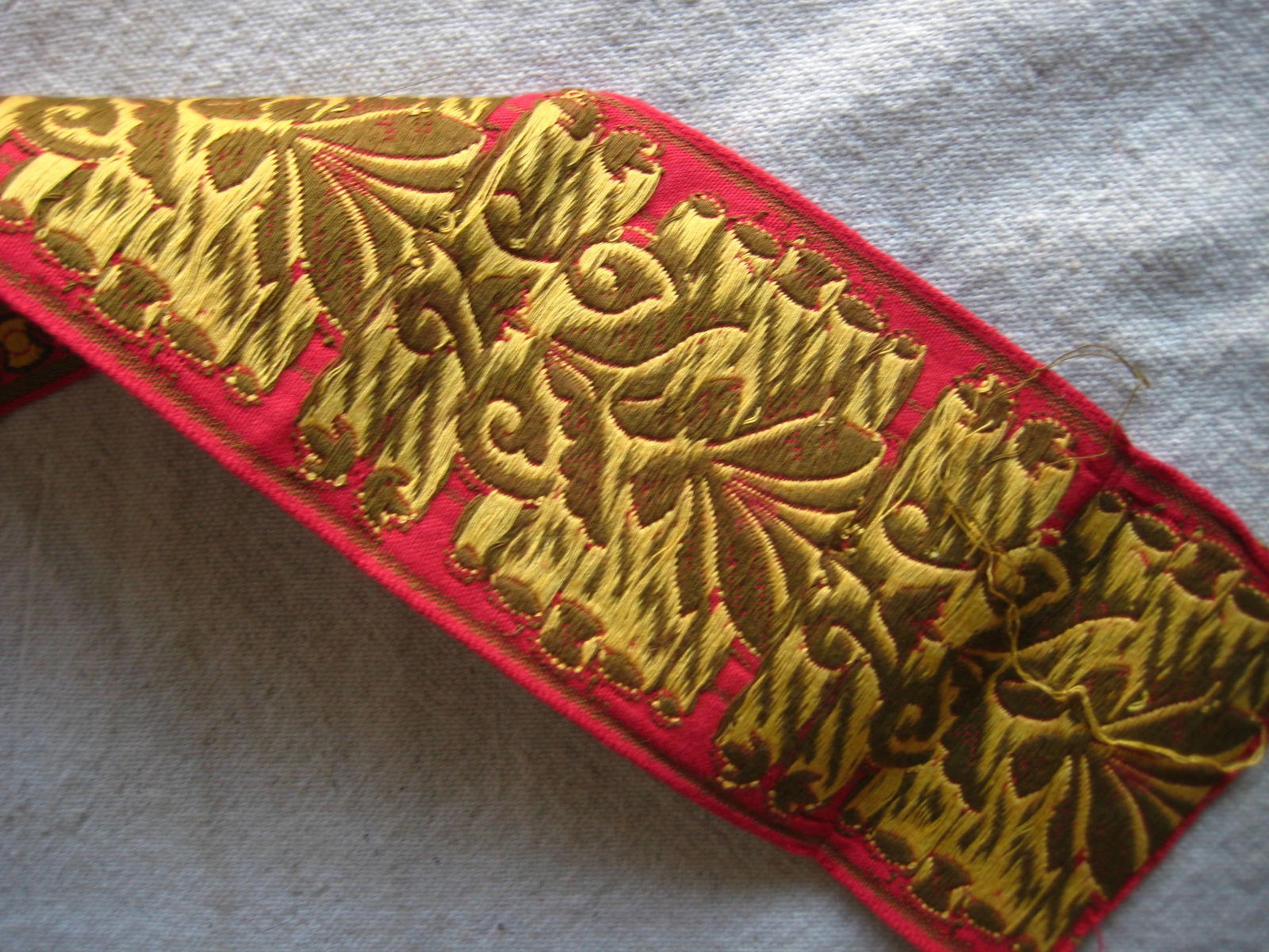 French Lyon Silk Napoleon III Style 27 Yard Trim Roll - 7