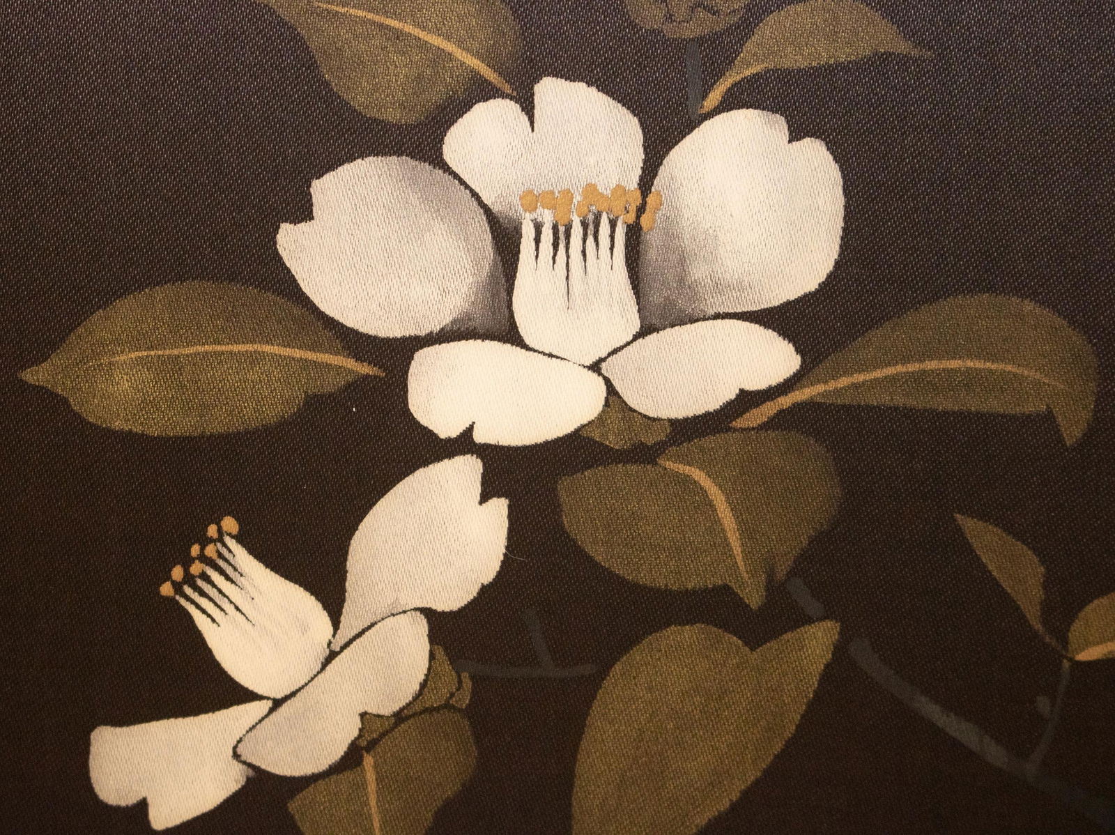 1960s ShÅwa Era Japanese Painted Silk Byobu Screen "Magnolia" - 10