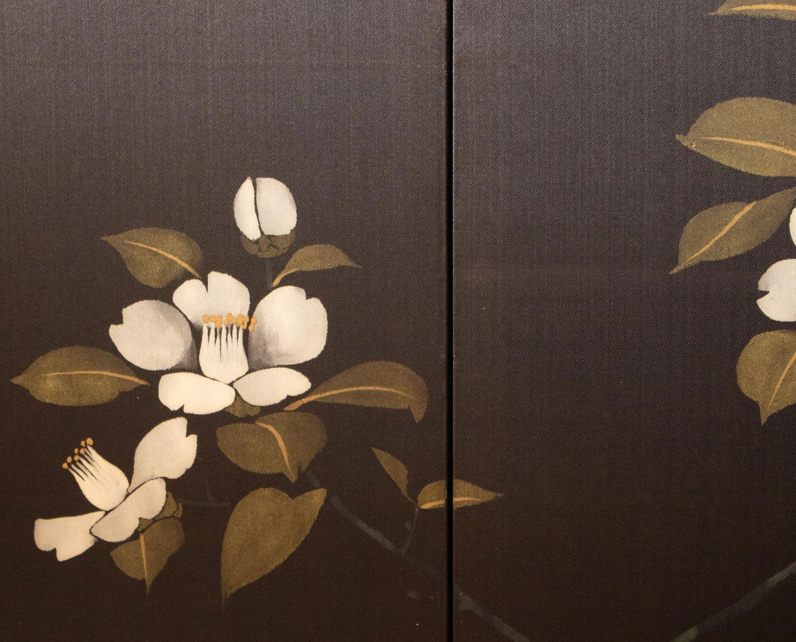 1960s ShÅwa Era Japanese Painted Silk Byobu Screen "Magnolia" - 7