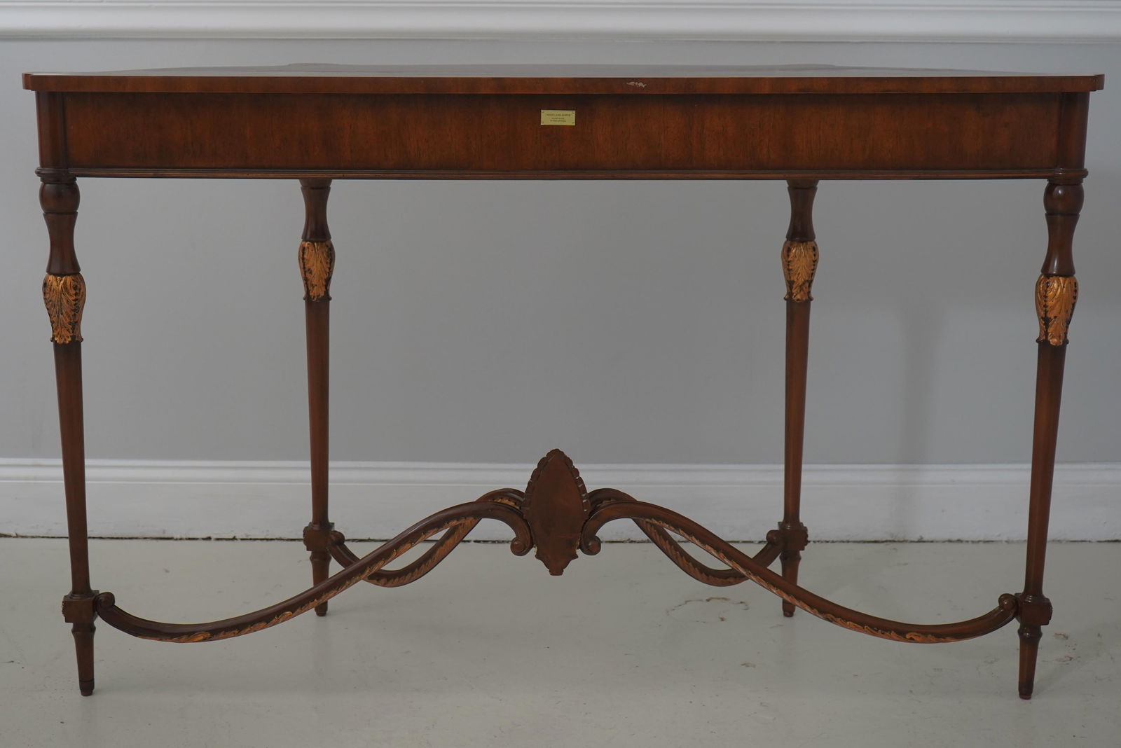 Maitland Smith Mahogany Nathan Console Table W. 2 Drawers - 16
