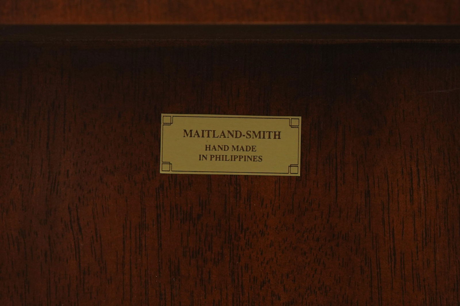 Maitland Smith Mahogany Nathan Console Table W. 2 Drawers - 18