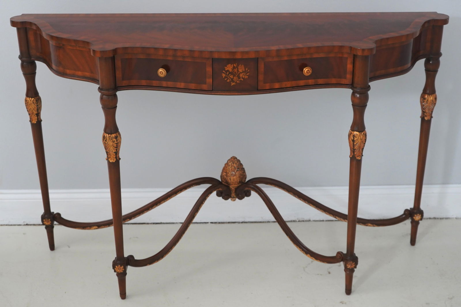 Maitland Smith Mahogany Nathan Console Table W. 2 Drawers - 2