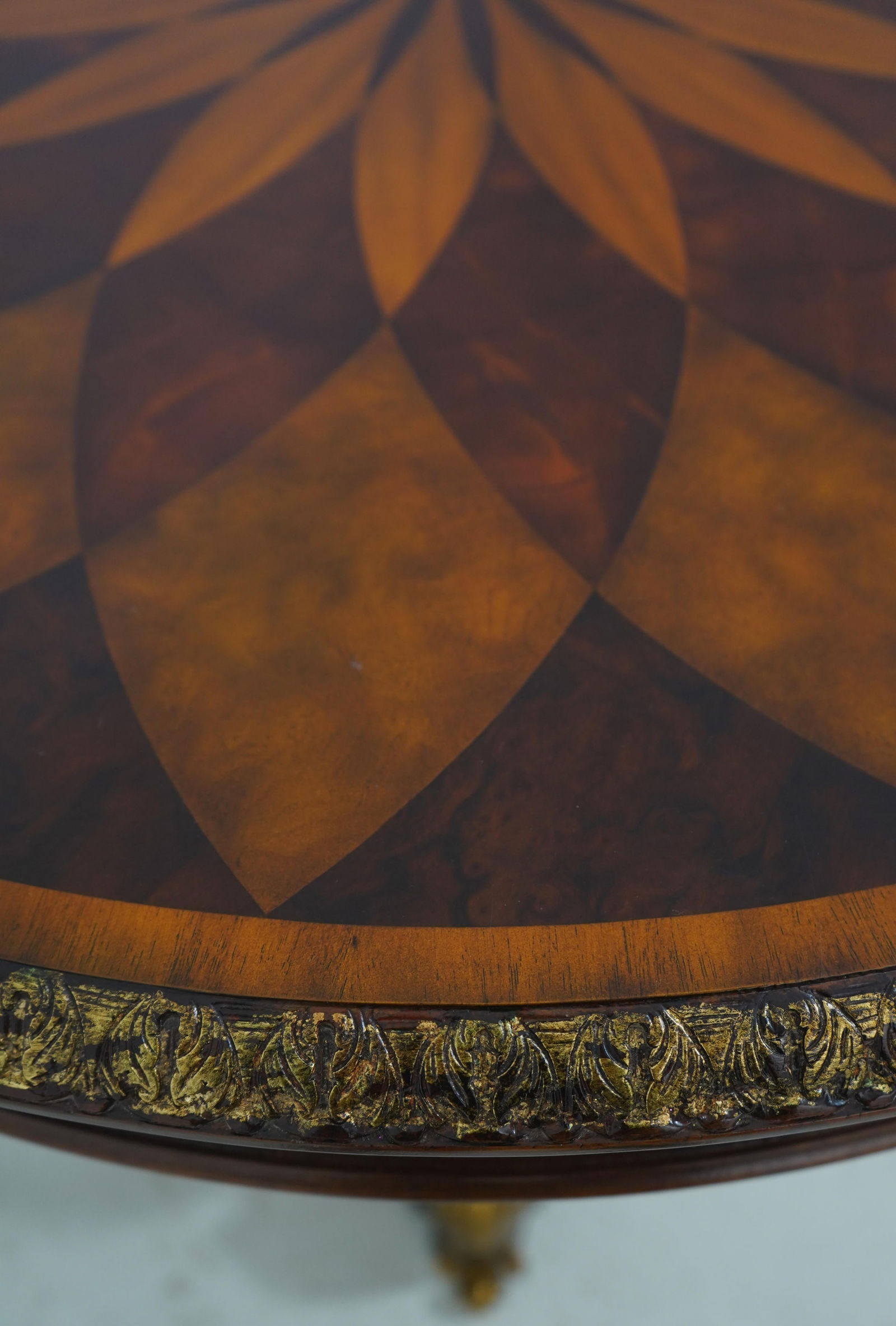 Maitland Smith Round Inlaid Top Bronze Feet Center Table - 10
