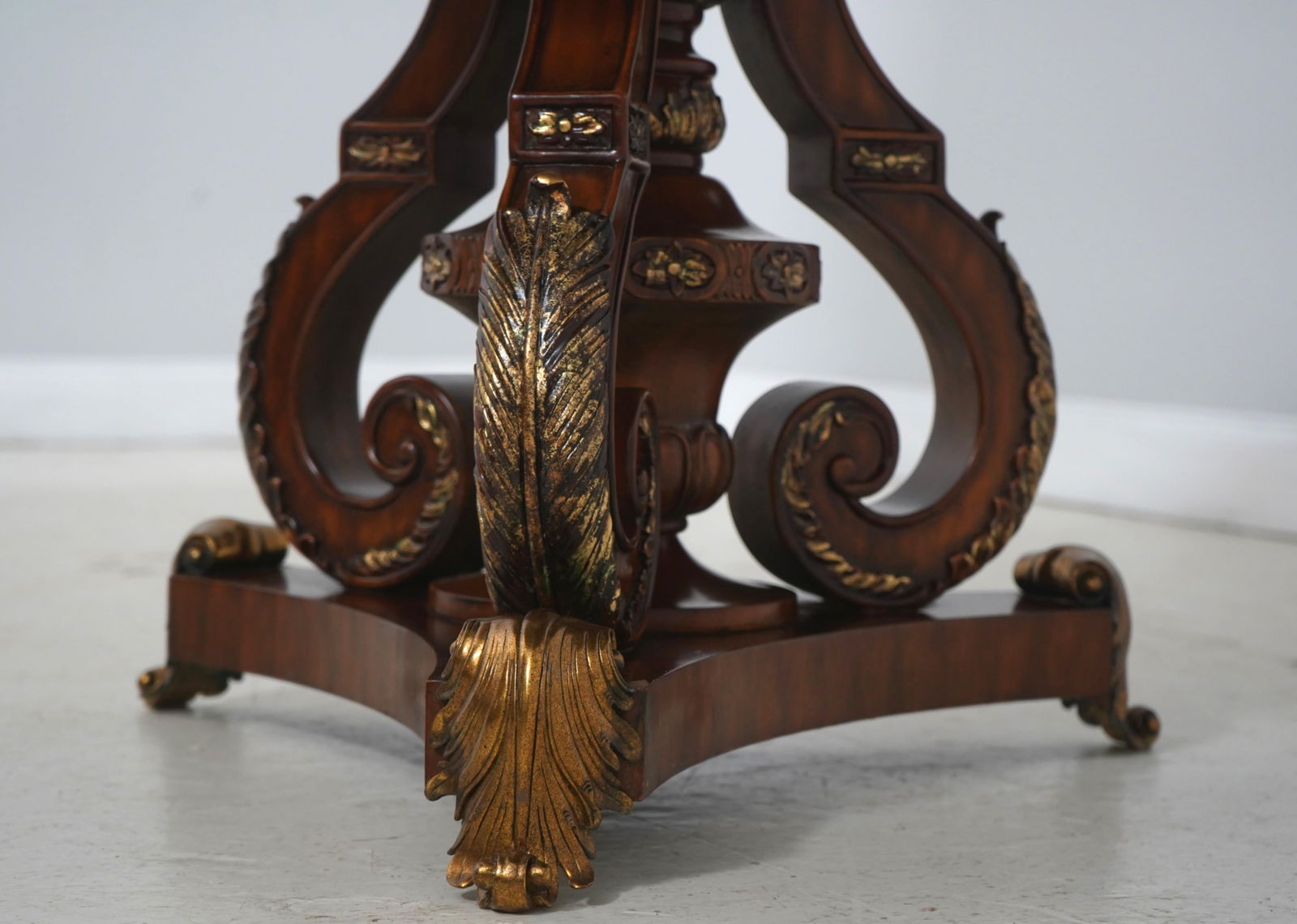 Maitland Smith Round Inlaid Top Bronze Feet Center Table - 7