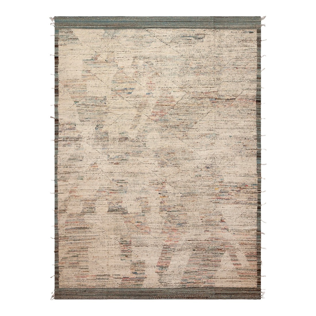 Nazmiyal Collection Contemporary Muted Tone Rug: Gorgeous Contemporary Muted Tones Rug, Country of Origin: Central Asia, Circa Date: Modern Condition: Imperfections: No Imperfections Condition Notes: This rug is in excellent condition. 