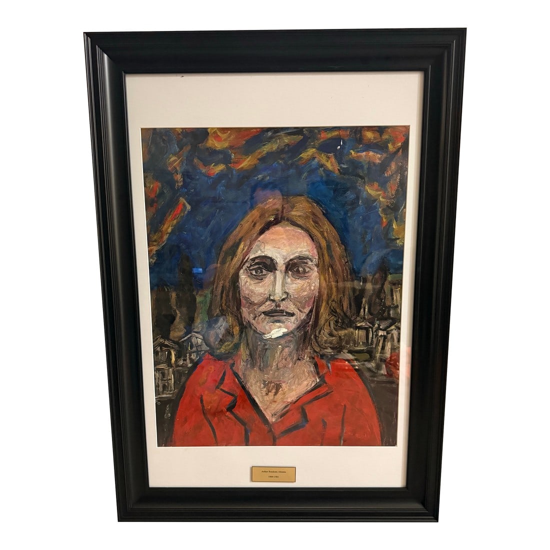 Vintage Abstract Oil on Paper by Listed Artist Arthur Rosskam Abrams: Vintage Abstract Oil on Paper by Listed Artist Arthur Rosskam Abrams 42x29 Excellent condition lightly Framed and matted The product is a vintage abstract oil painting on paper by listed artist