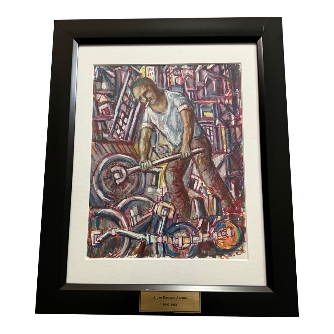 Vintage Abstract Oil on Paper by Listed Artist Arthur Rosskam Abrams: Vintage Abstract Oil on Paper by Listed Artist Arthur Rosskam Abrams 16x13 Excellent condition lightly Framed and matted This product is a vintage abstract oil painting on paper by listed
