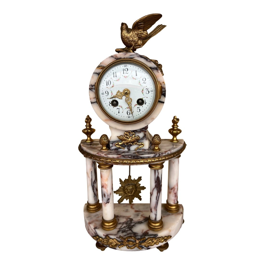 Vintage French Marble Ormolu Column Clock (1 of 12)