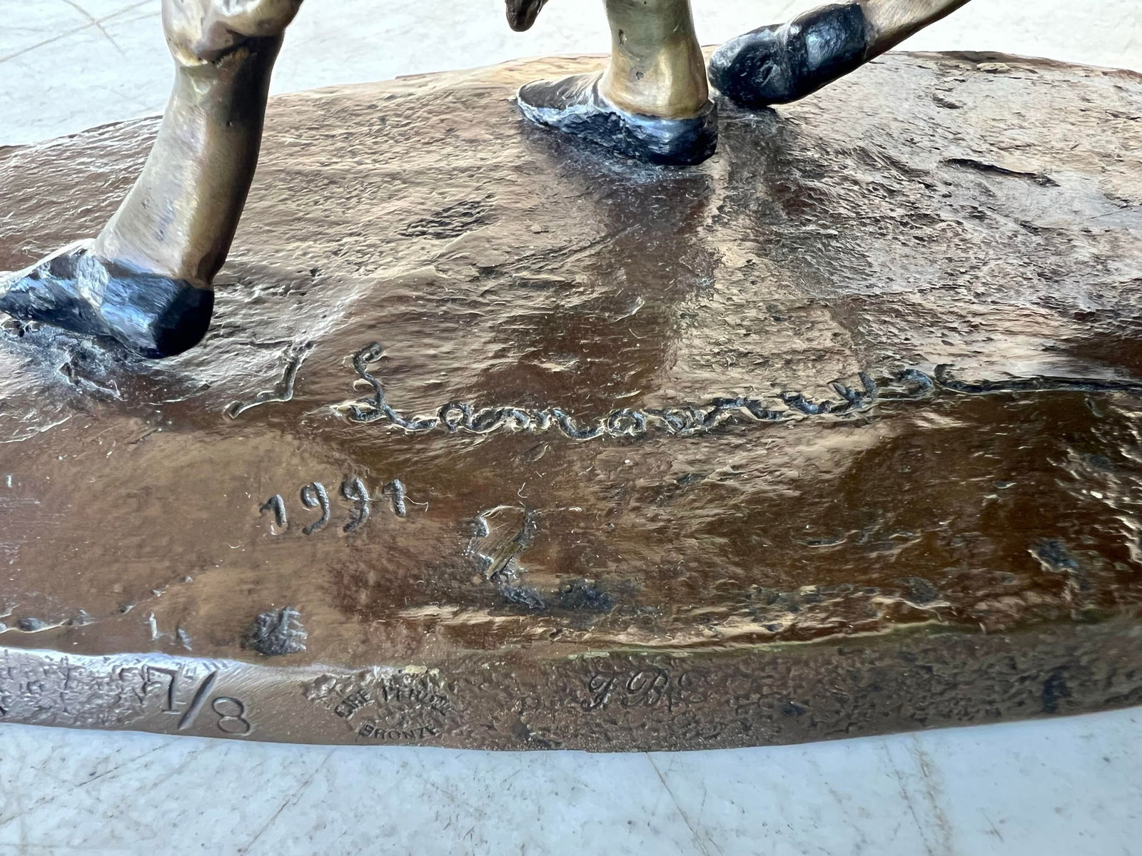 Vintage French "A Kiss" Lost Wax Bronze Signed Statue - 6