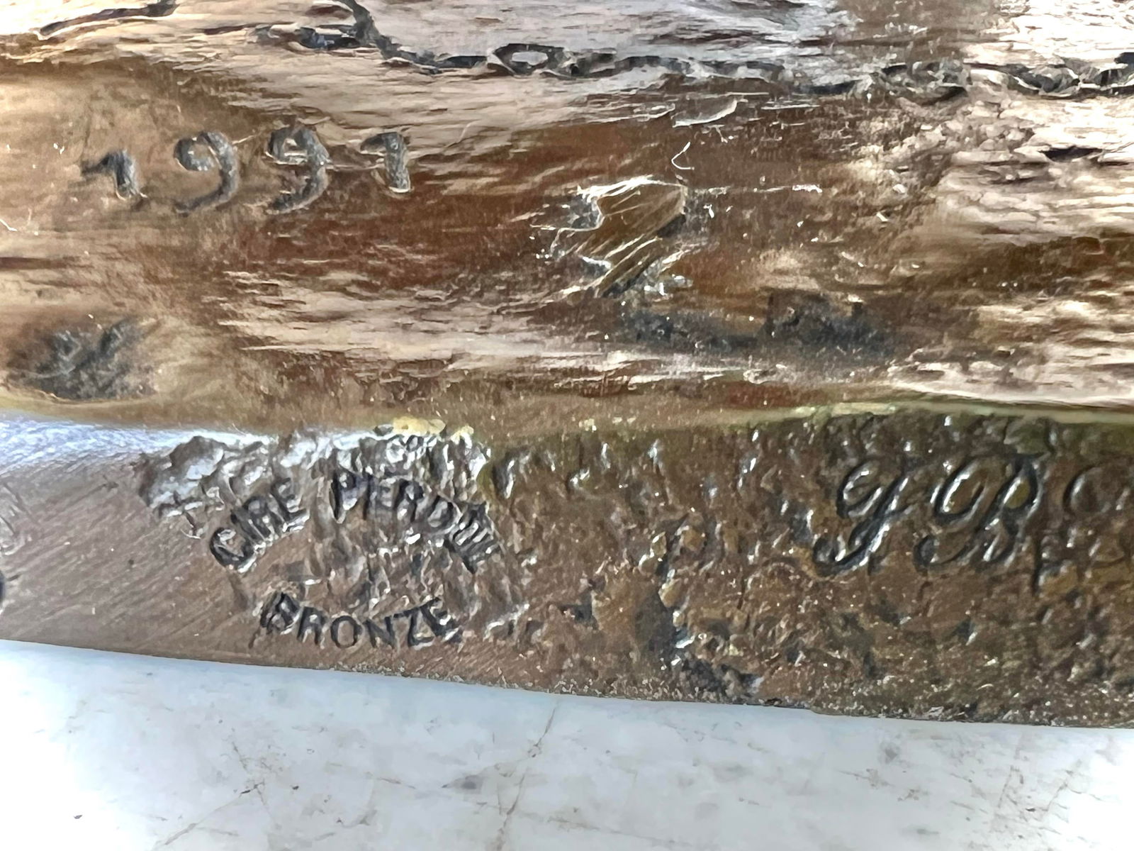 Vintage French "A Kiss" Lost Wax Bronze Signed Statue - 7