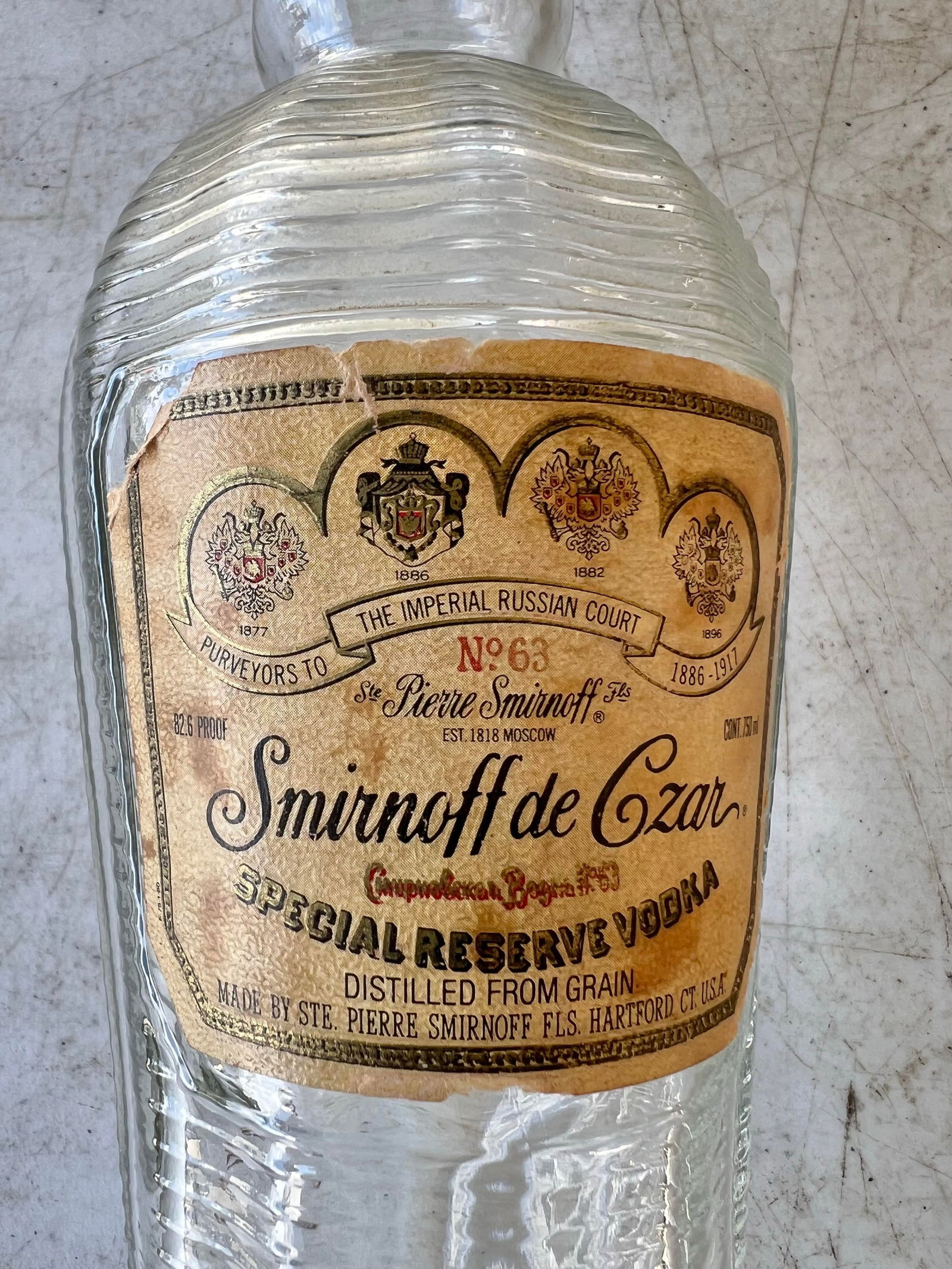 Vintage Glass Replica Bottle Czar Vodka - 2
